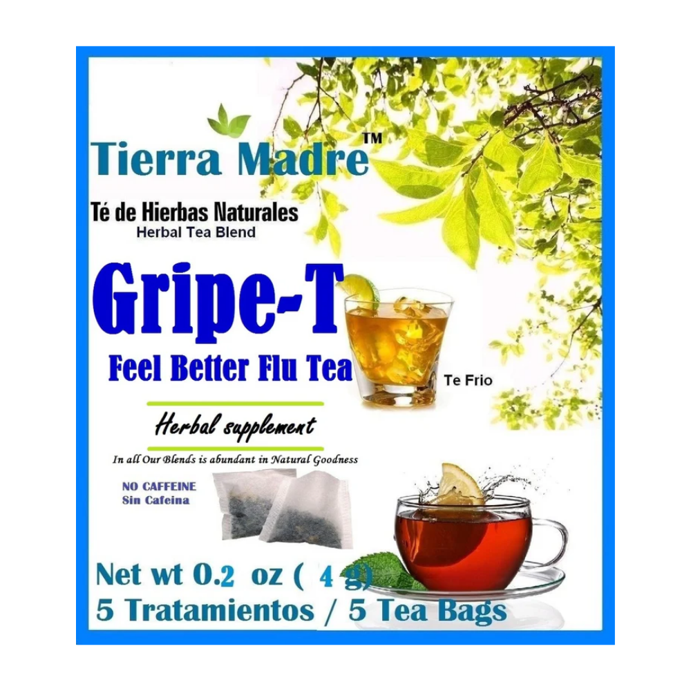 Tierra Madre Gripe-T Feel Better Flu Tea Herbal Supplement (5ct) DestGlow