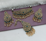 Joban Fashion Tealblue Alloy Choker Set