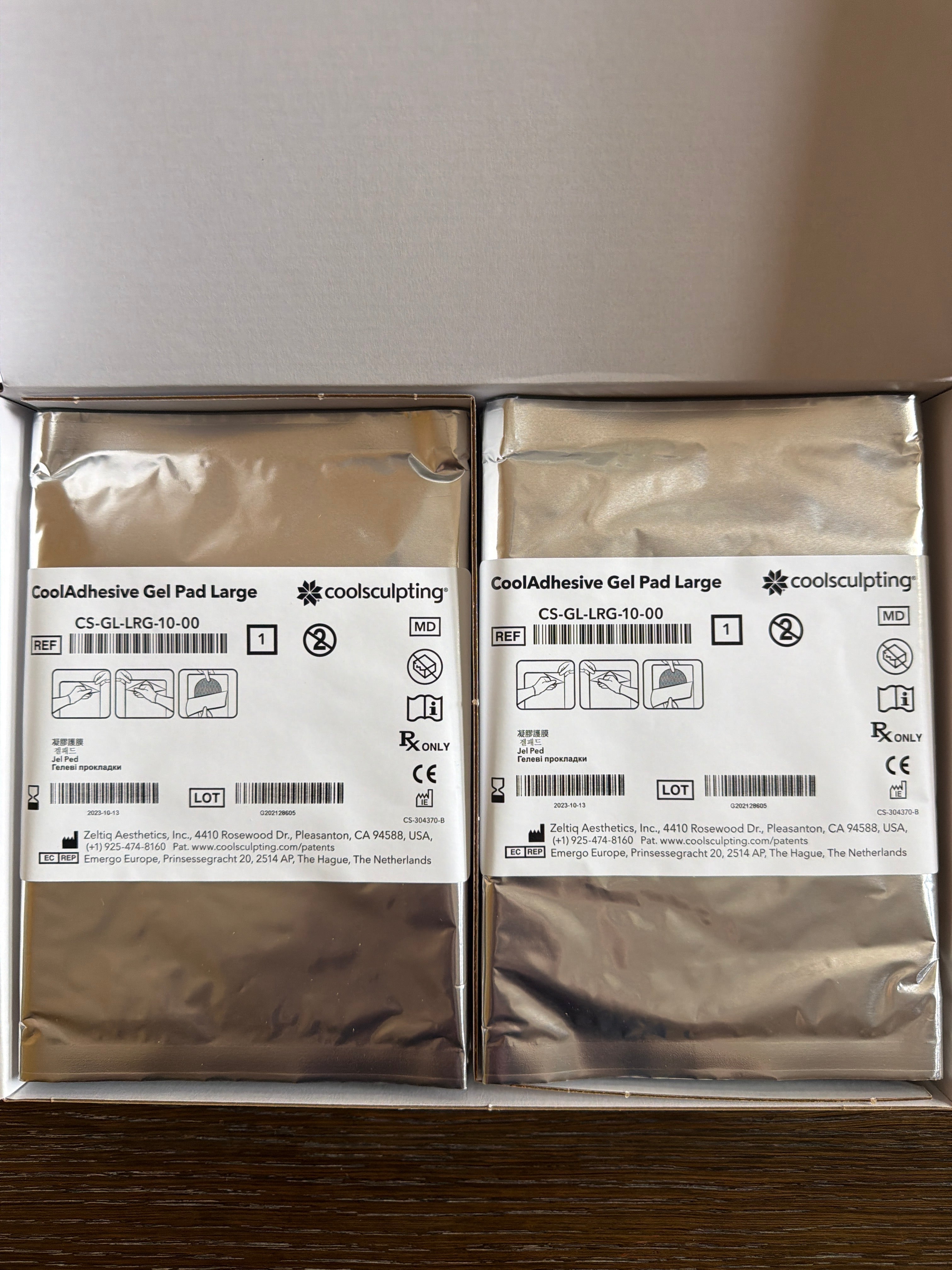 CoolSculpting CoolAdhesive Gel Pad Large REF CS-GL-LRG-10-00 Box of 10 - Exp Oct 2023