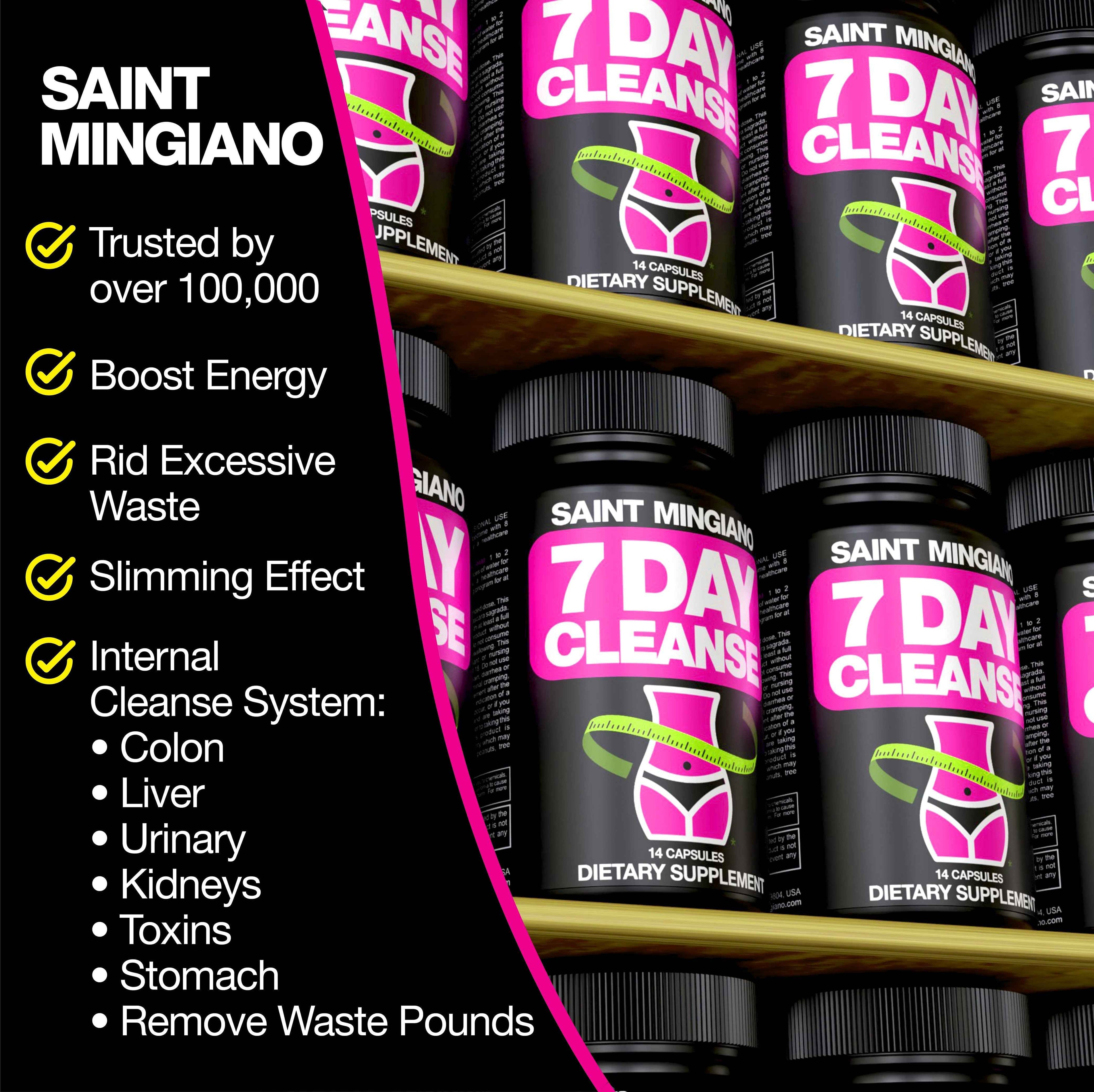 7 Day Cleanse Program | Colon Detox with Natural Laxative for Constipation & Bloating by Saint Mingiano - Supplements & Wellness Dedicated to Holistic Health