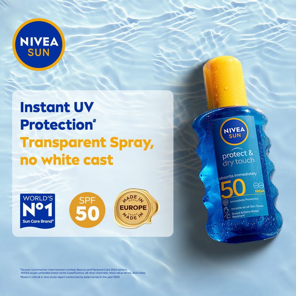 Nivea Sun Dry Touch SPF 50, Transparent Sunscreen Spray