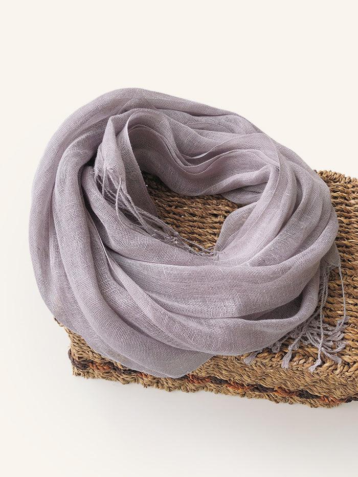 100% Linen Lightweight Solid Color Scarf BIANCA