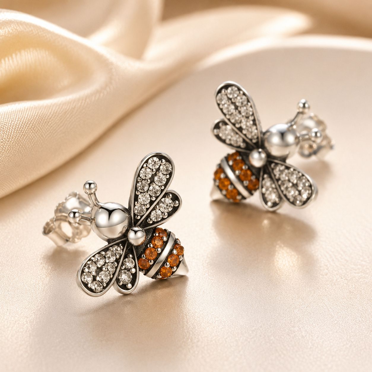 925 Sterling Silver Earrings with Pavé Setting CZ - 1.2x1.4cm for Women DestGlow