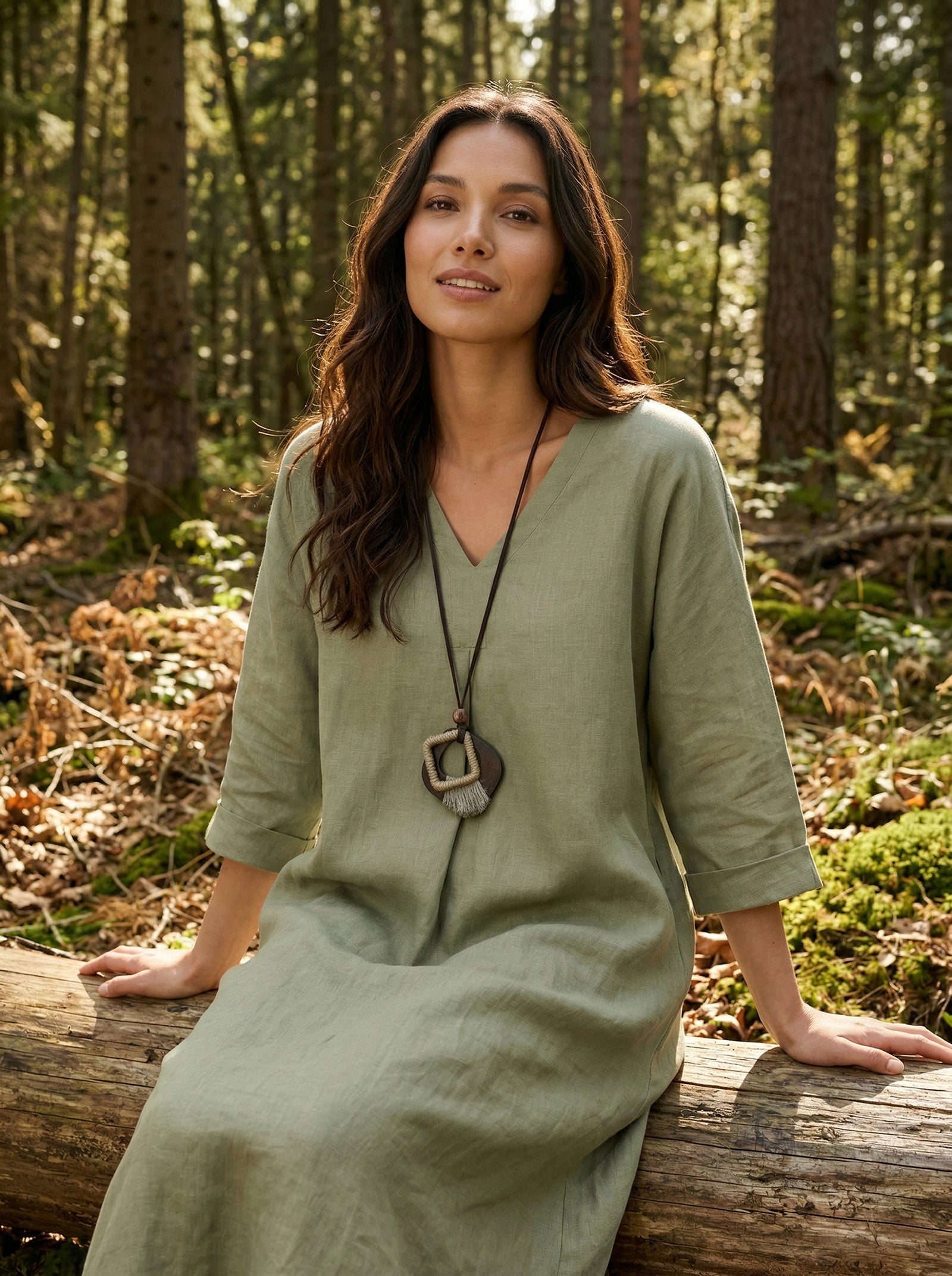 Artisanal Woodland Pendant Necklace