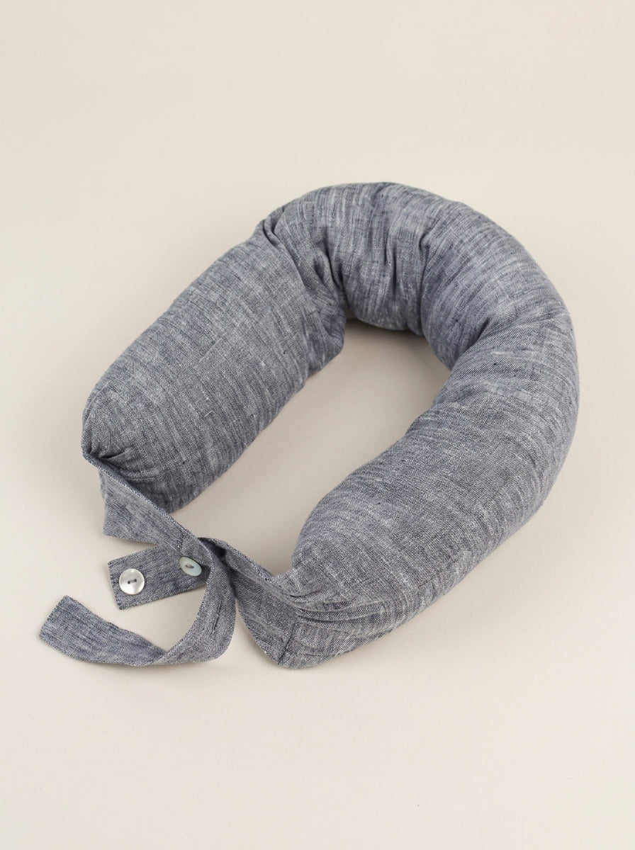 Linen Adjustable Neck Support Travel Pillow DestGlow