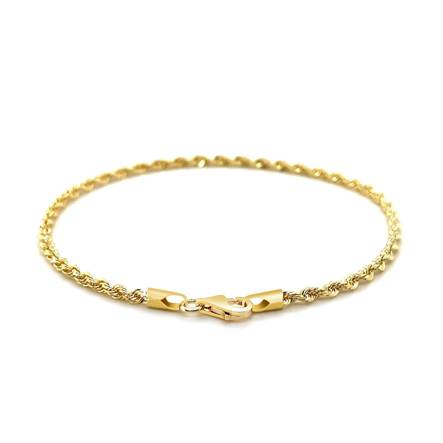 2.5mm 10k Yellow Gold Solid Diamond Cut Rope Bracelet by Bids.com