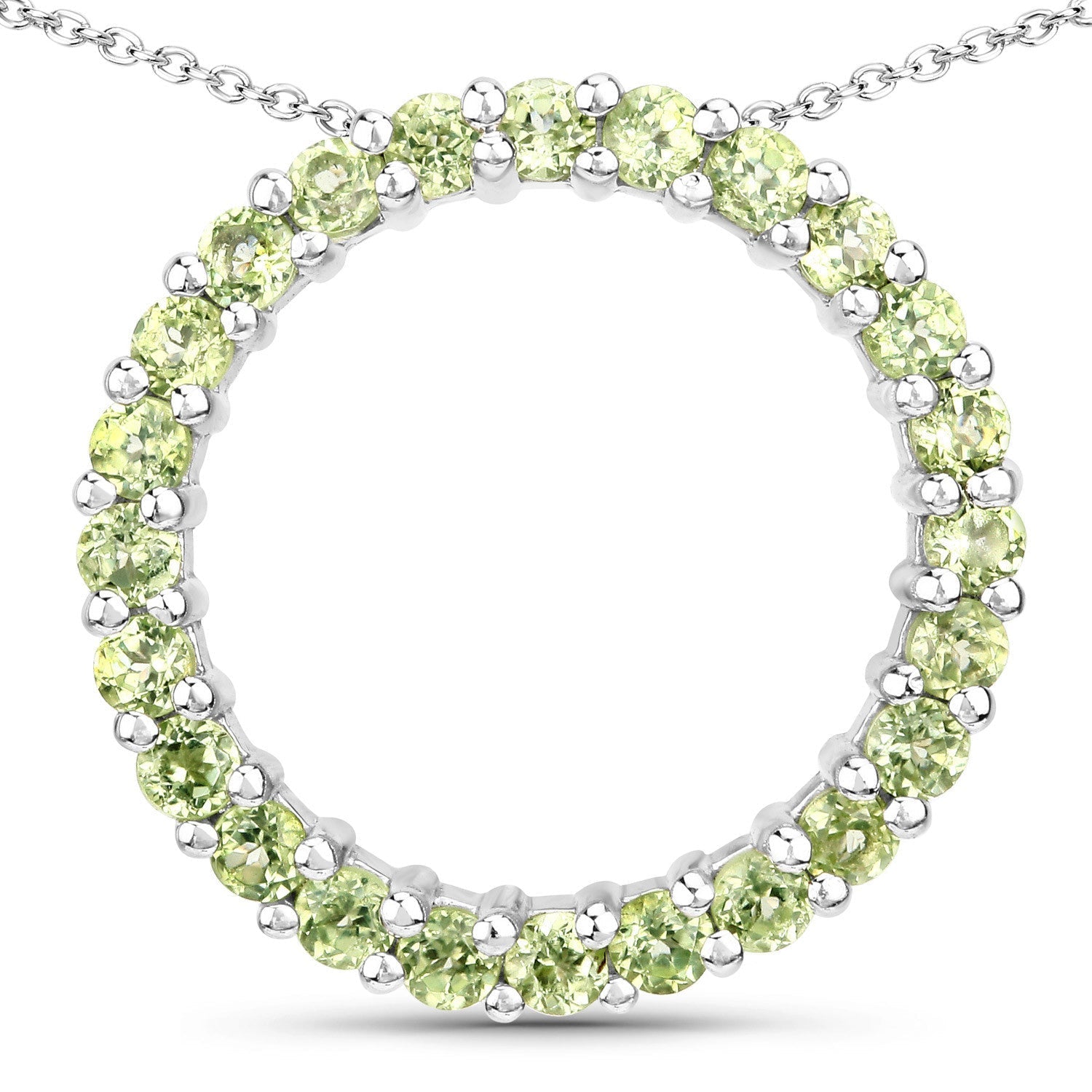 0.84 Carat Genuine Peridot .925 Sterling Silver Pendant DestGlow