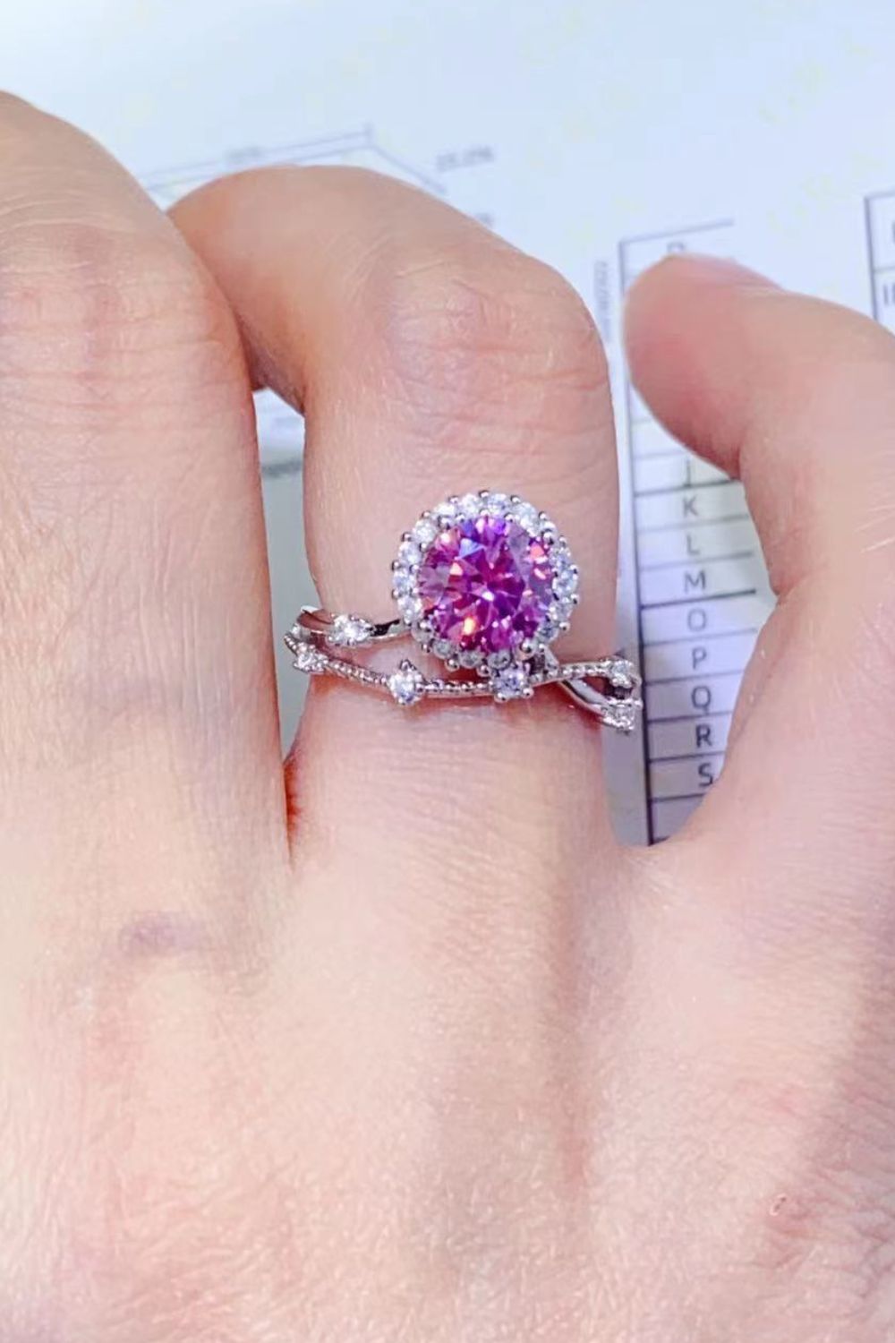1 Carat Pink Sparkala™ Platinum Over Pure Sterling Silver Ring by Sparkala