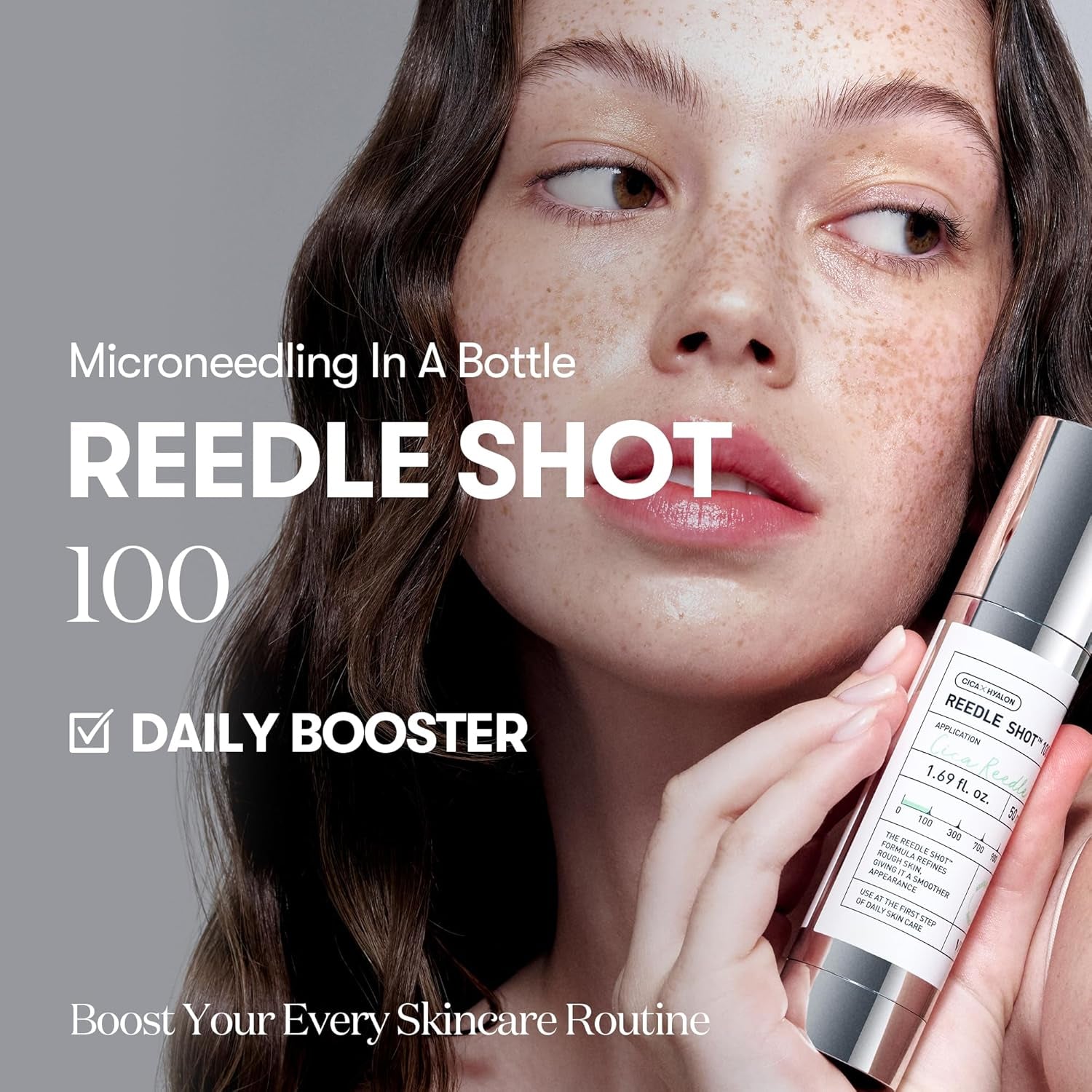 CICA Reedle Shot 100, Spicule Microneedling Serum for Pore Care & Exfoliation, Exosome, Centella Asiatica for Glass Skin, Skin Texture, Korean Liquid Skin Booster (1.69 Fl Oz / 50Ml) by Korean Skin Care