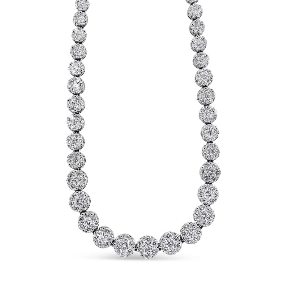 IGI Certified 14K Yellow Gold 14 3/4 cttw Pave Set Round-Cut Diamond Riviera Necklace (F-G Color, S2-I1 Clarity) by Bids.com