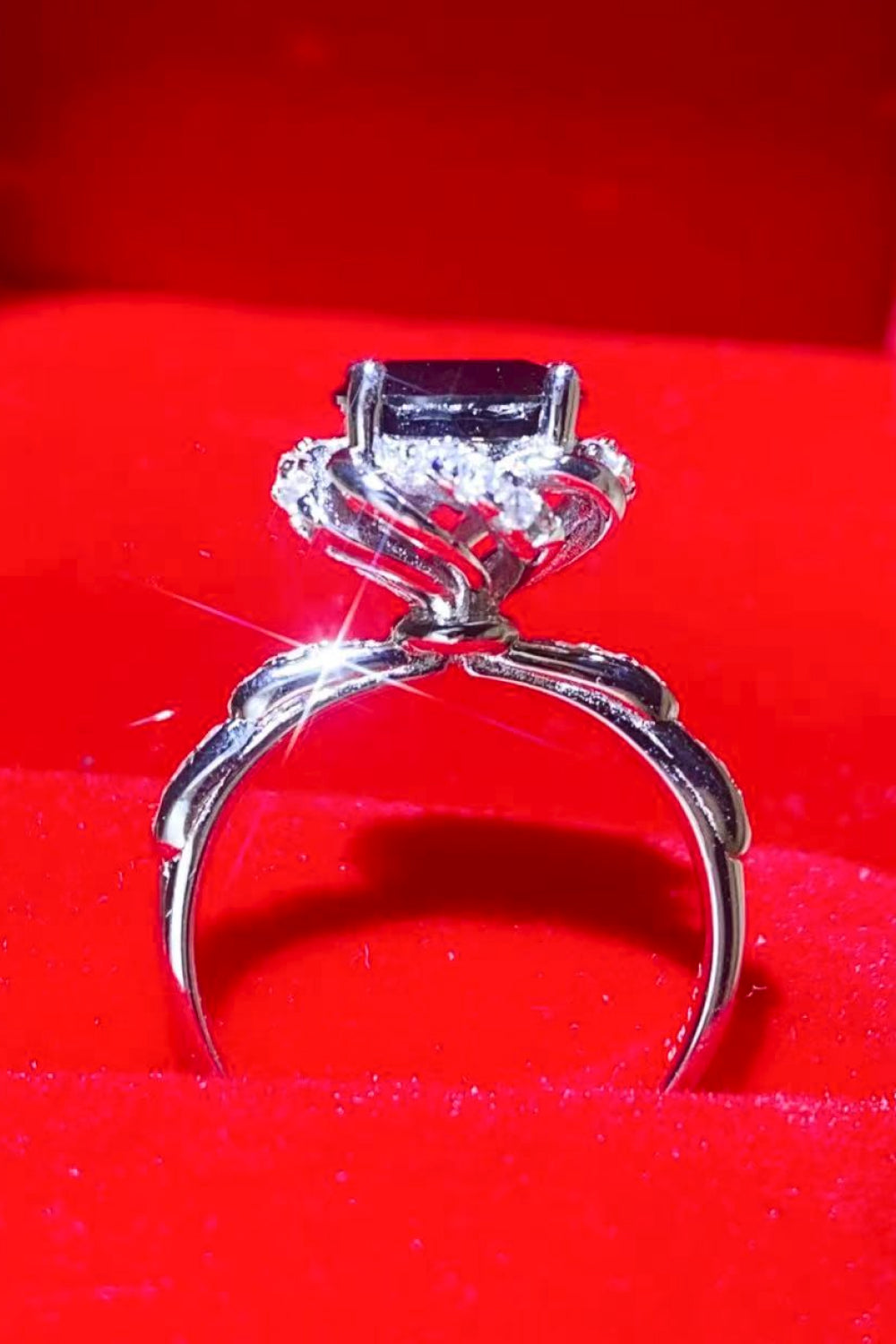 2 Carat Black Black Sparkala™ Floral Ring by Sparkala