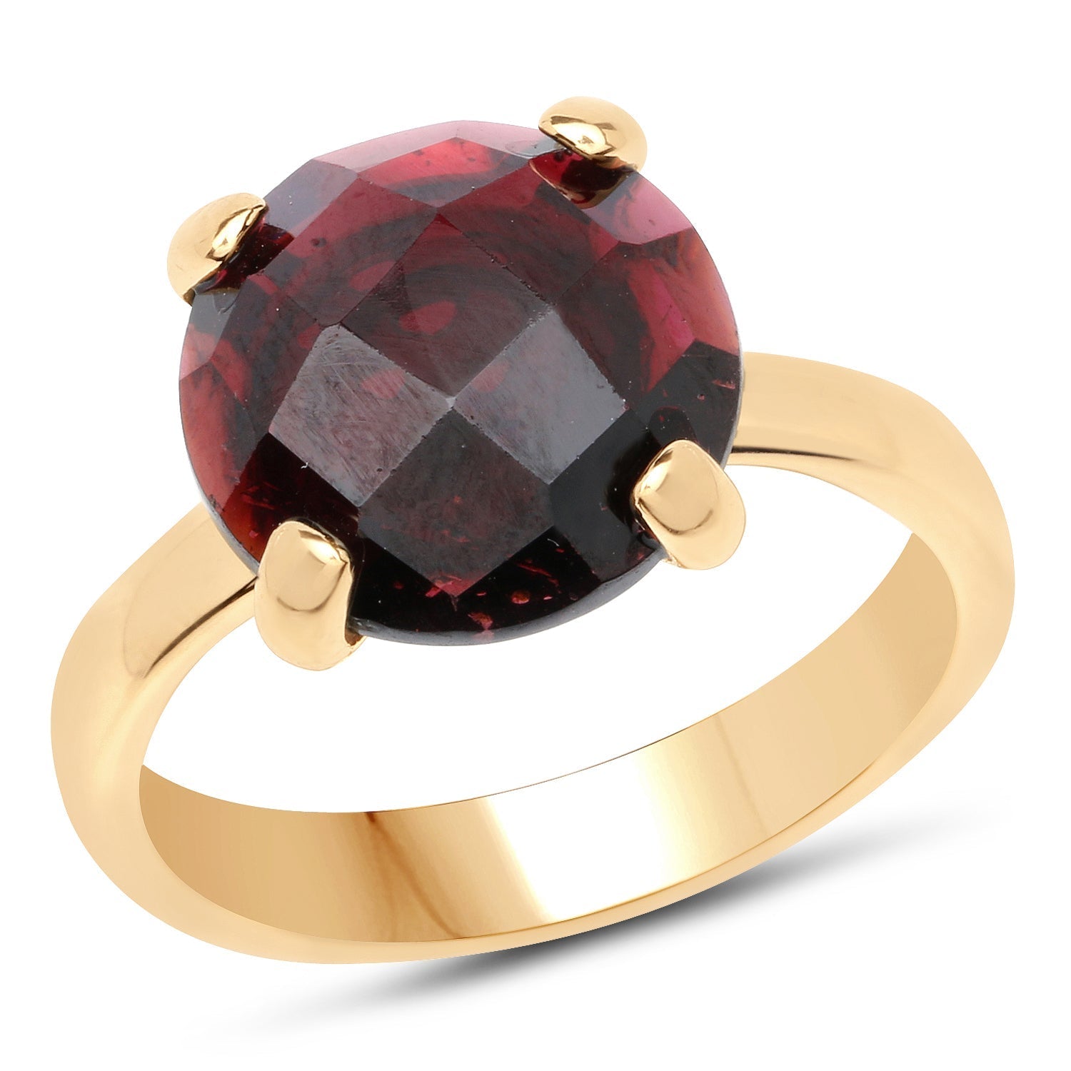 7.38 Carat Genuine Garnet .925 Sterling Silver Ring DestGlow