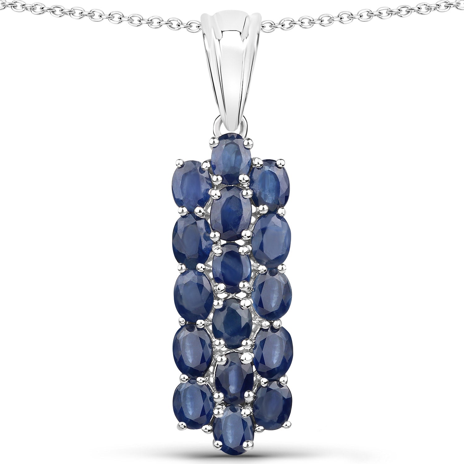 10.40 Carat Genuine Blue Sapphire .925 Sterling Silver 3 Piece Jewelry Set (Ring, Earrings, and Pendant w/ Chain) by Bids.com