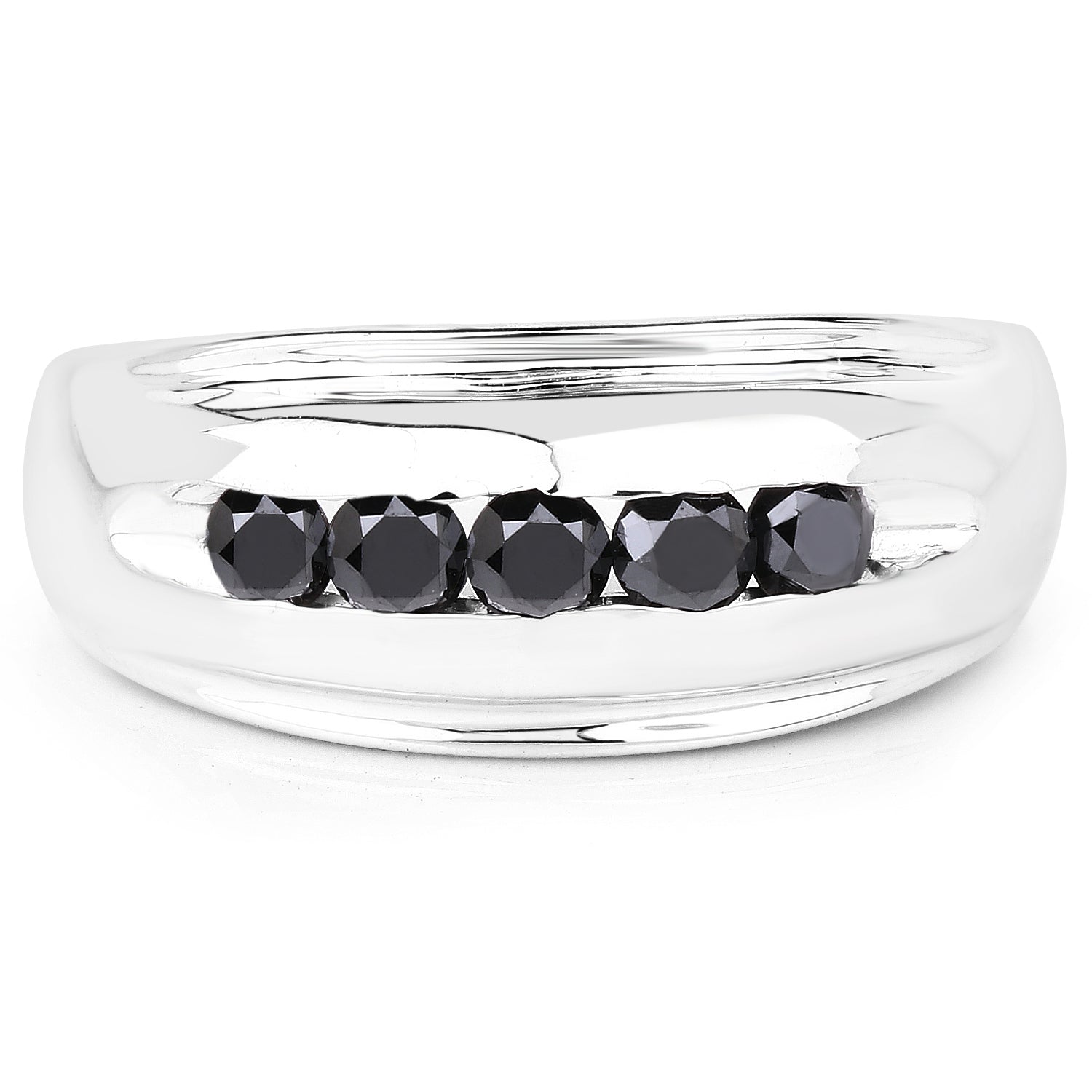 0.50 Carat Genuine Black Diamond .925 Sterling Silver Ring by Bids.com