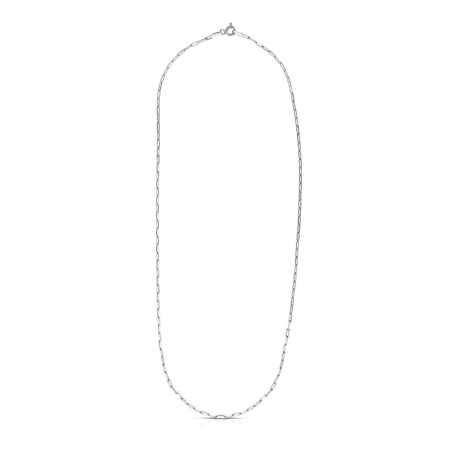 Sterling Silver Rhodium Plated Paperclip Chain (1.8 mm) by Bids.com