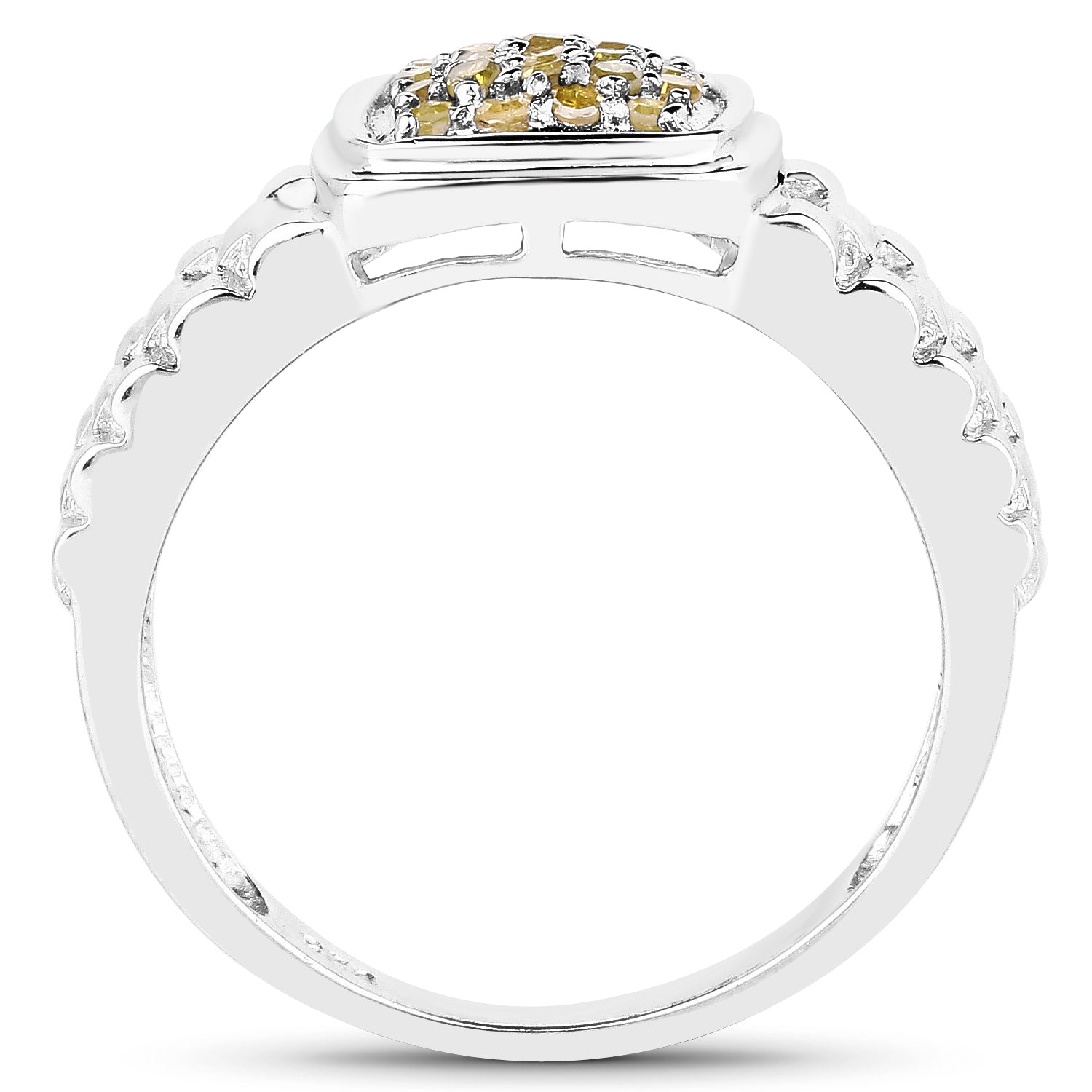 0.25 Carat Genuine Yellow Diamond .925 Sterling Silver Ring by Bids.com