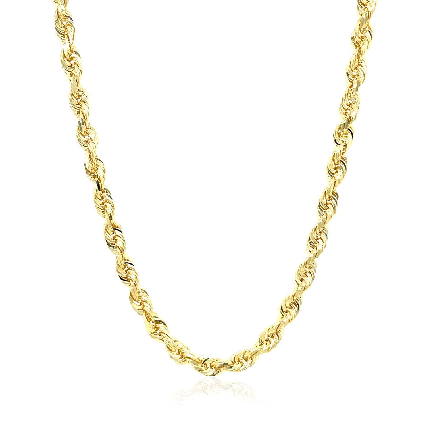 4.0mm 10k Yellow Gold Solid Diamond Cut Rope Chain by Bids.com