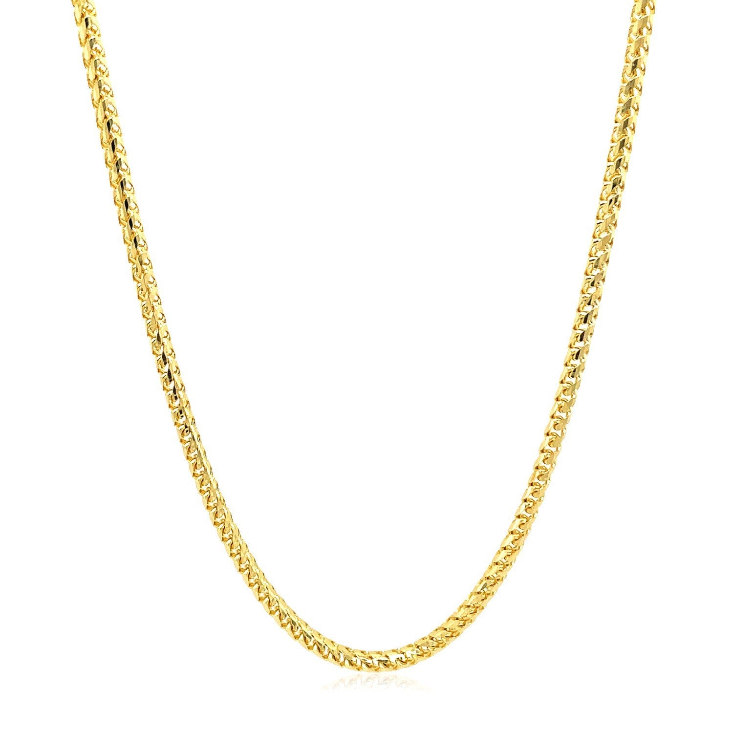2.2mm 14k Yellow Solid Gold Diamond Cut Round Franco Chain by Bids.com