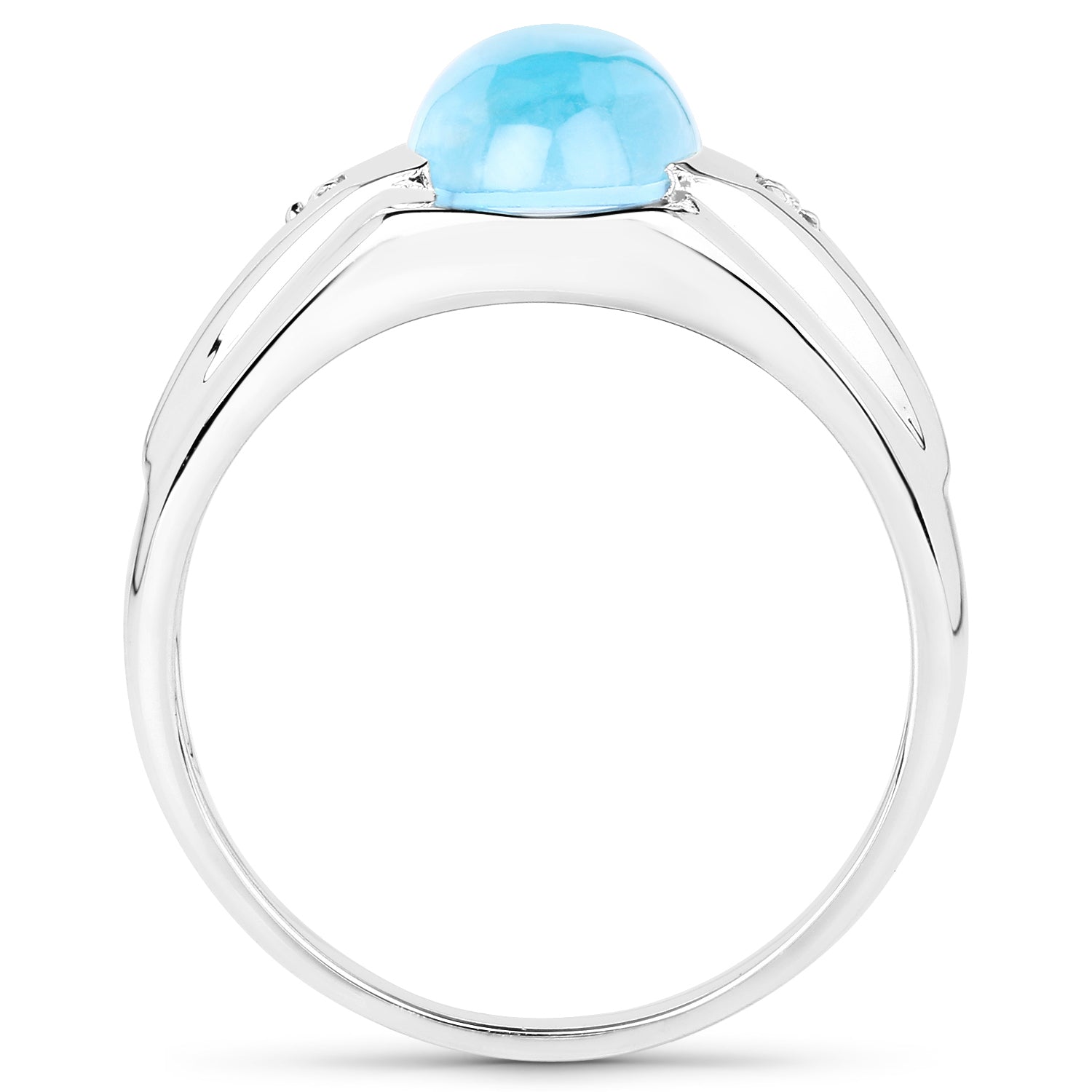 3.67 Carat Genuine Swiss Blue Topaz and White Topaz .925 Sterling Silver Ring by Bids.com