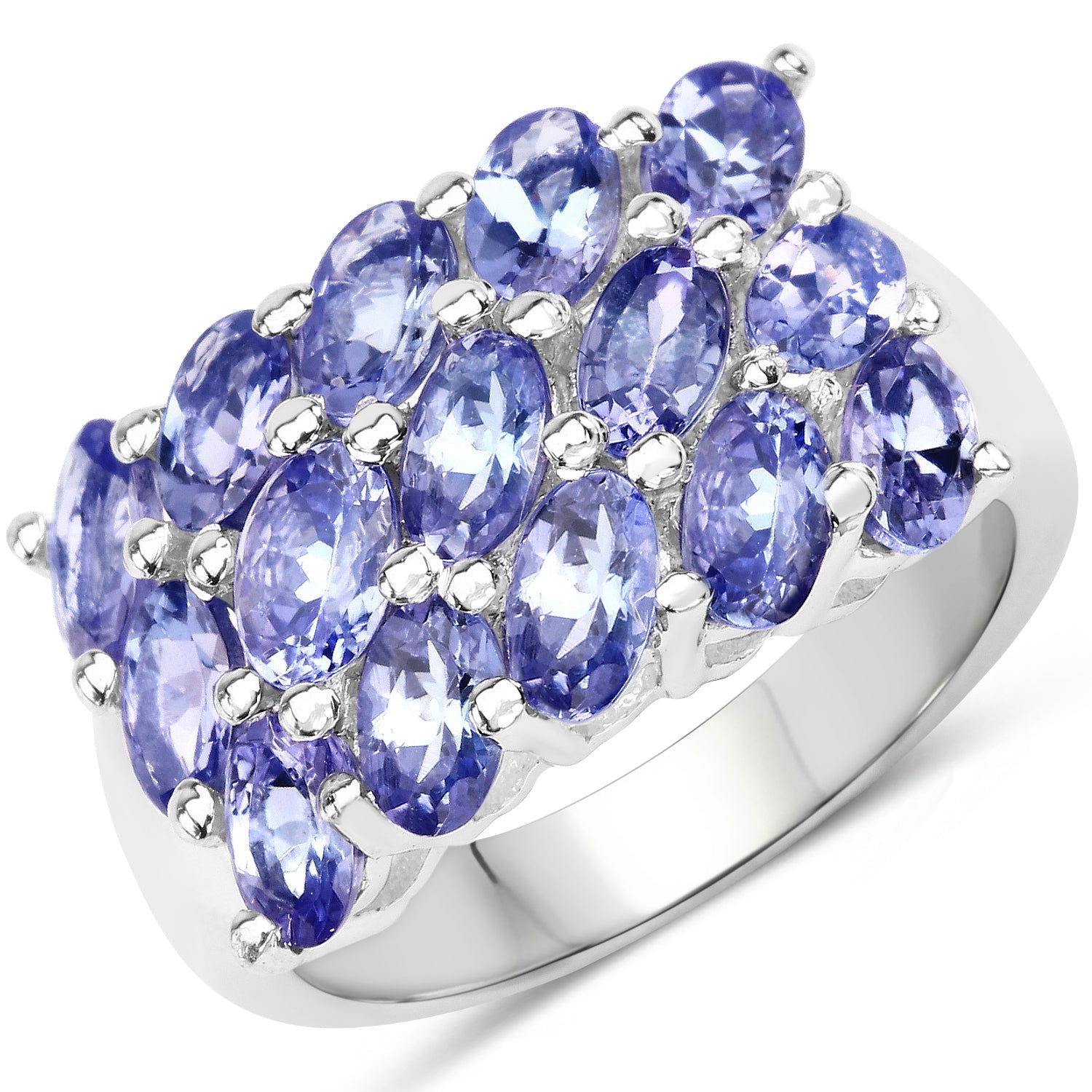 3.75 Carat Genuine Tanzanite .925 Sterling Silver Ring by Bids.com