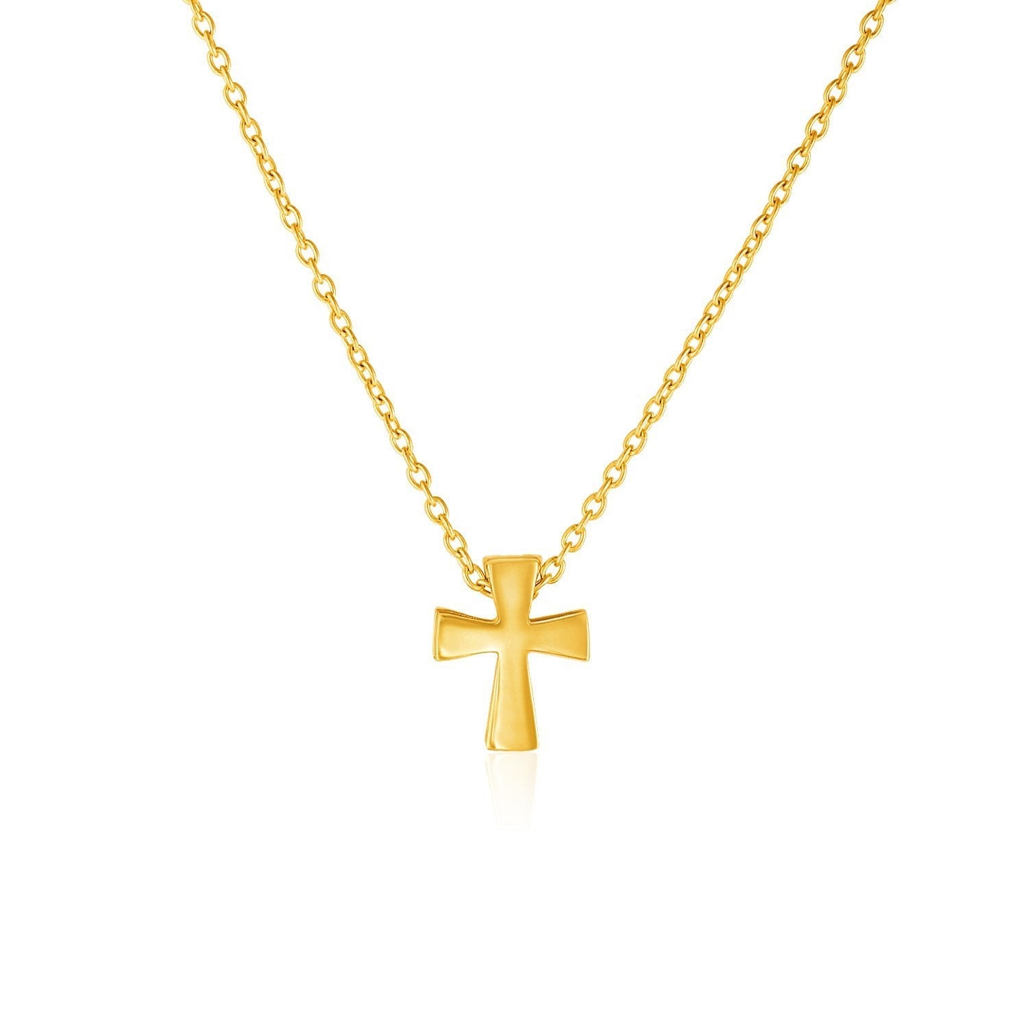 14k Yellow Gold with Cross Pendant DestGlow