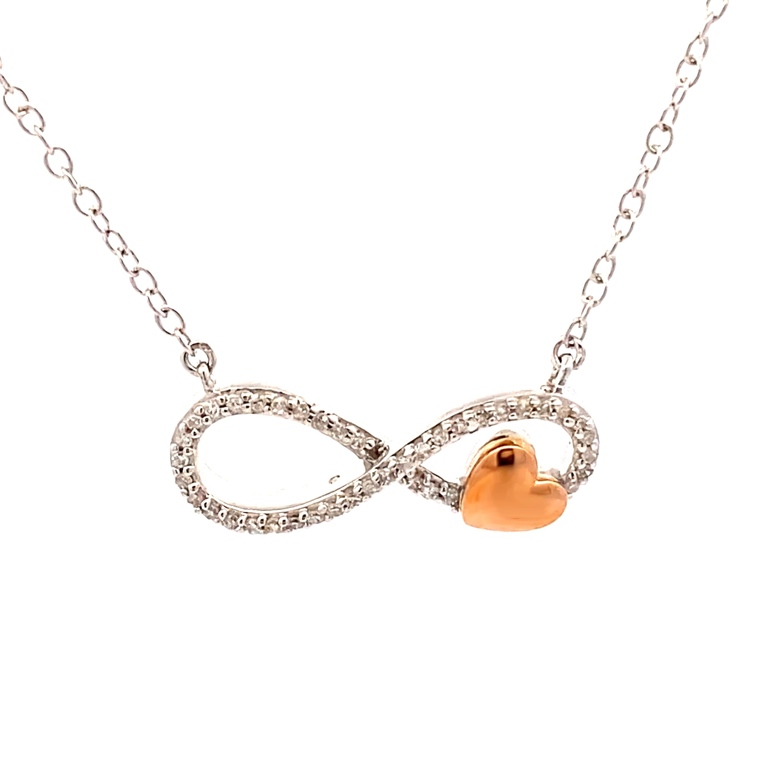 Diamond Heart Love Pendant Sterling Silver 14KT Gold by Bids.com