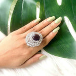 Joban Fashion Purple Brass Adjustable Ring