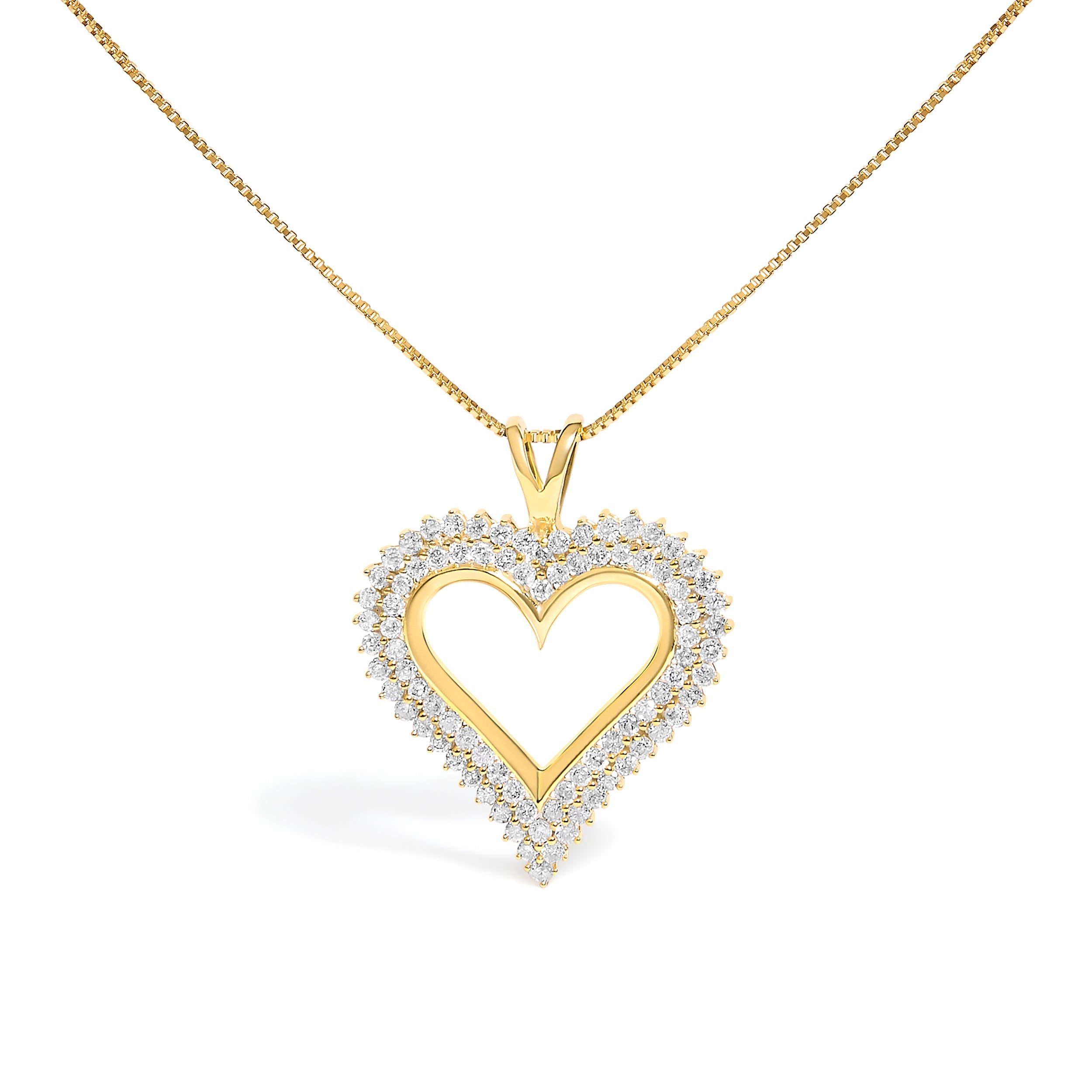 .925 Sterling Silver 1.00 Cttw Diamond Heart 18" Pendant Necklace (I-J Color, I2-I3 Clarity) by Bids.com
