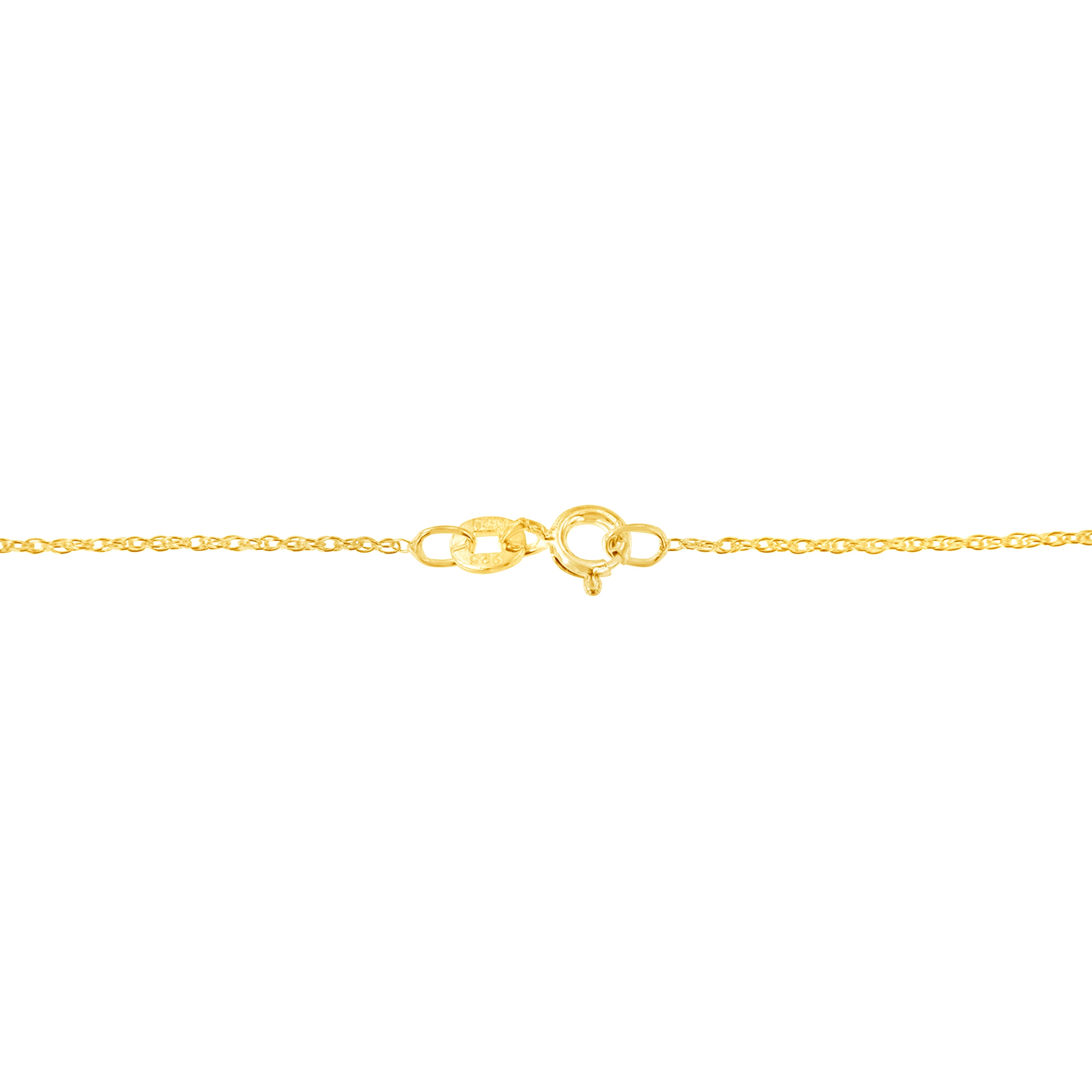 14K Yellow Gold Plated .925 Sterling Silver 1.0 Cttw Round and Baguette-Cut Diamond Composite Hearth 18" Pendant Necklace (I-J Color, I1-I2 Clarity) DestGlow