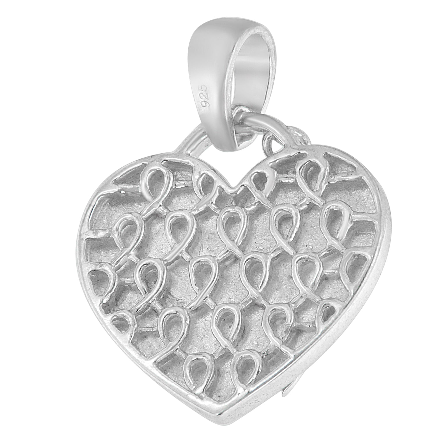 .925 Sterling Silver 1/10 cttw Diamond Heart Pendant Necklace (H-I, I1-I2) by Bids.com