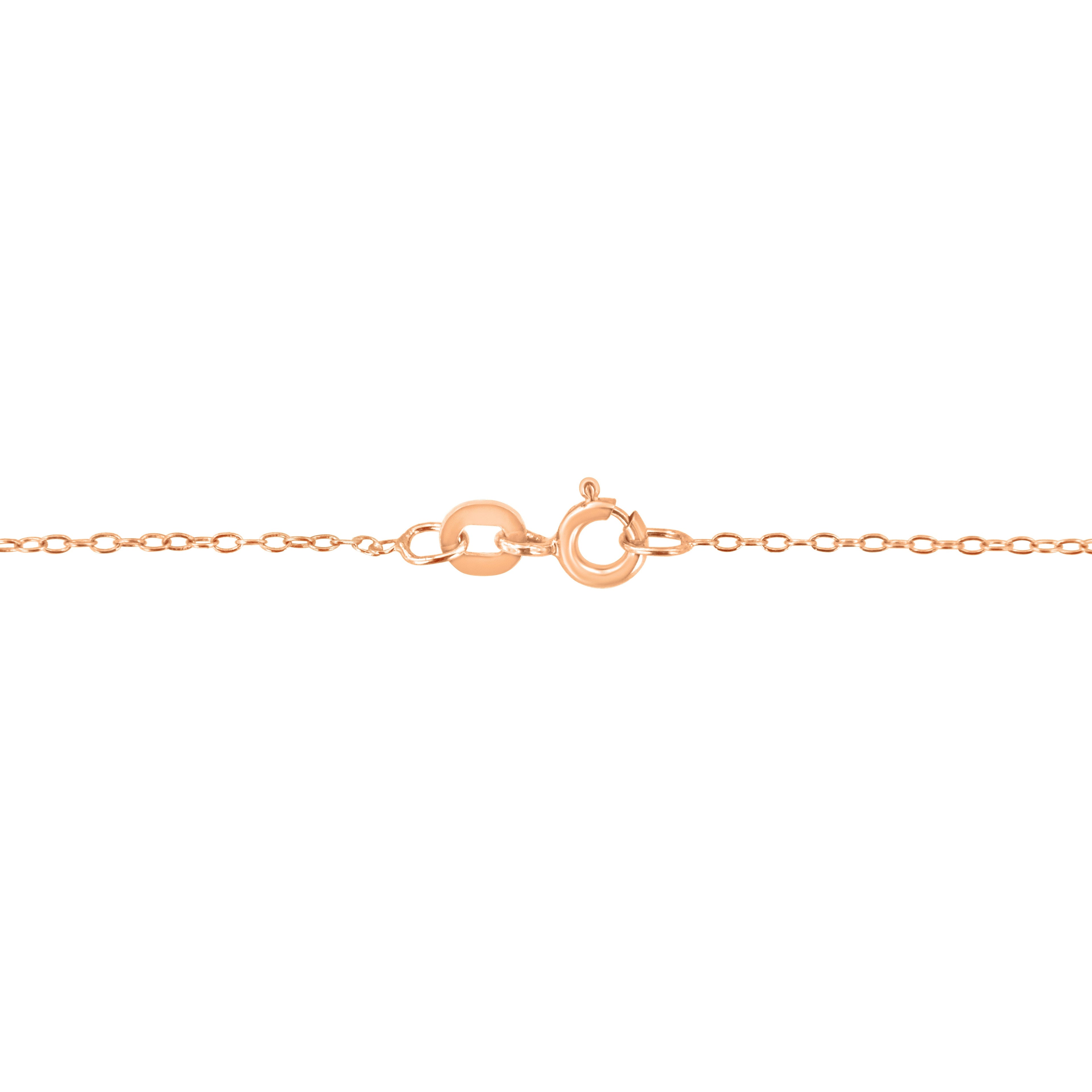 AGS Certified 10K Rose Gold 1/5 Cttw Bezel Set Round Diamond Solitaire 16-18" Adjustable Pendant Necklace (H-I Color, VS1-VS2 Clarity)