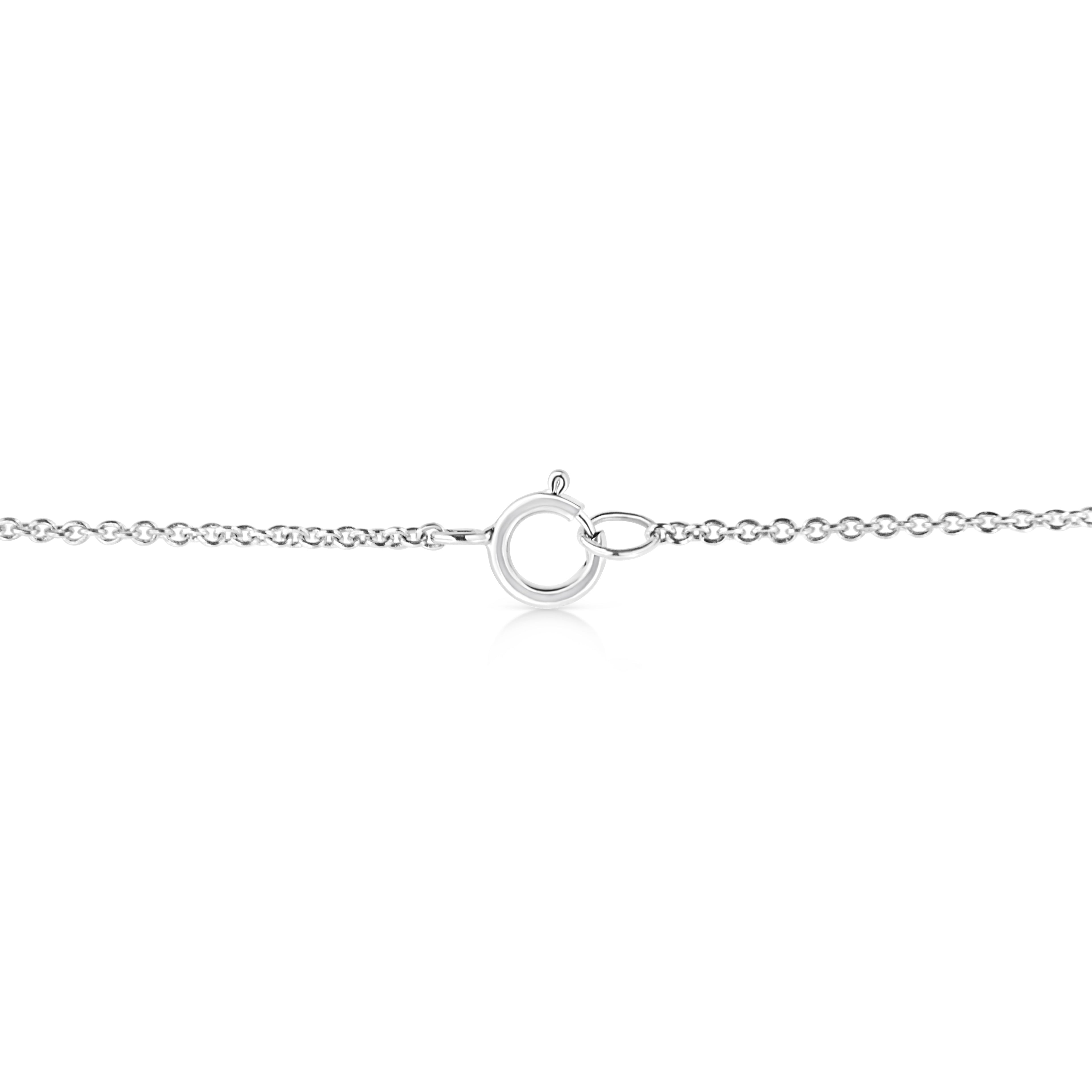 14K White Gold 1/2 Cttw Lab Grown Oval Shape Solitaire Diamond East West 18" Pendant Necklace (E-F Color, VS1-VS2 Clarity) DestGlow