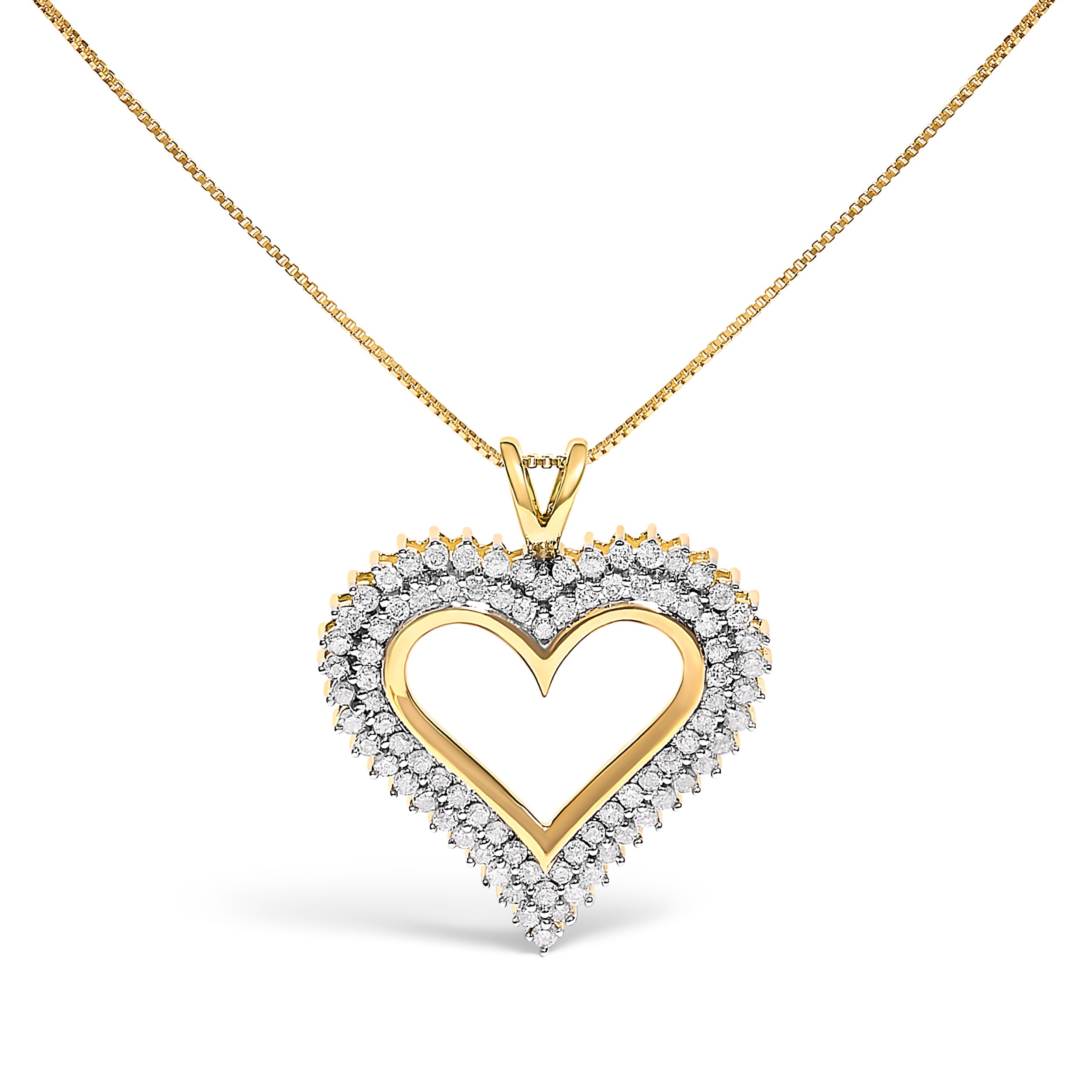 .925 Sterling Silver 1.00 Cttw Diamond Heart 18" Pendant Necklace (I-J Color, I2-I3 Clarity) by Bids.com
