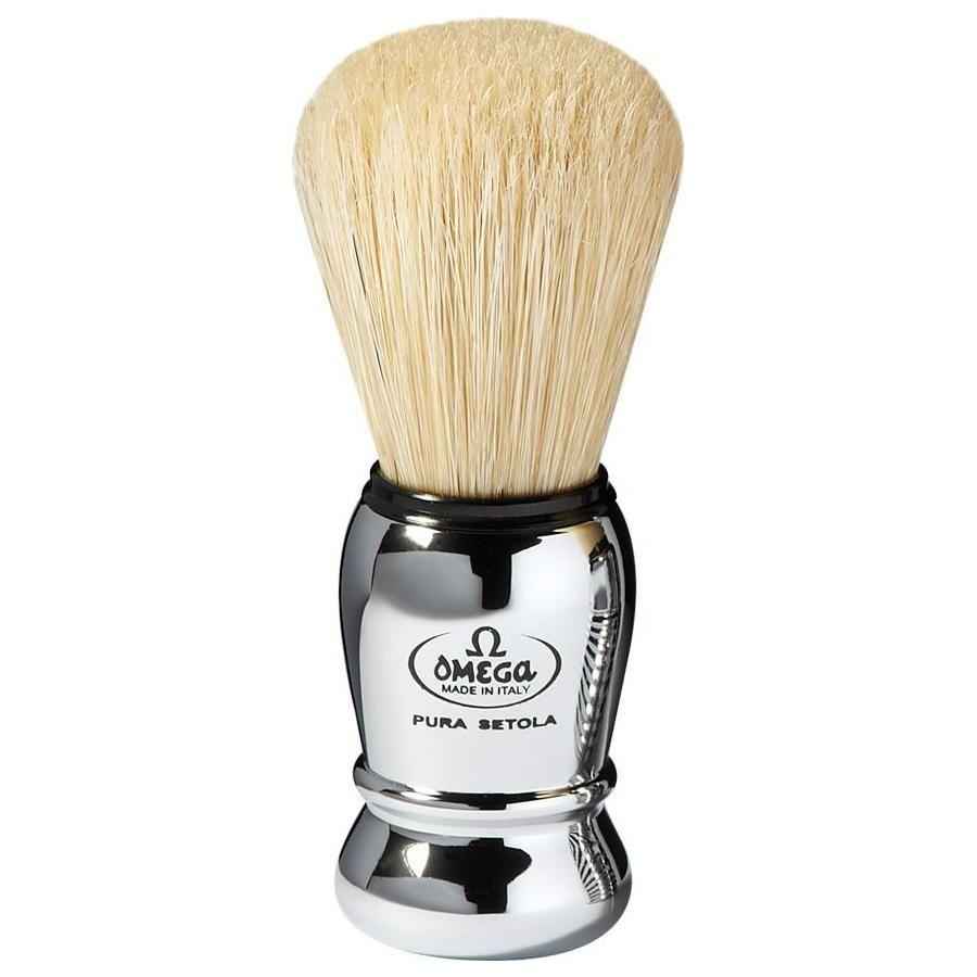 Omega Boar Hair Shaving Brush Chrome Finish Handle