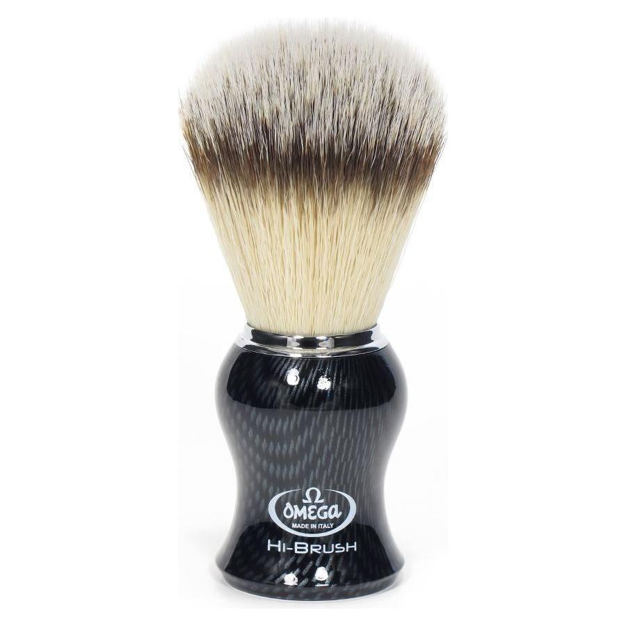 Omega Synthetic Nylon Shaving Brush Carbon Fiber Look
