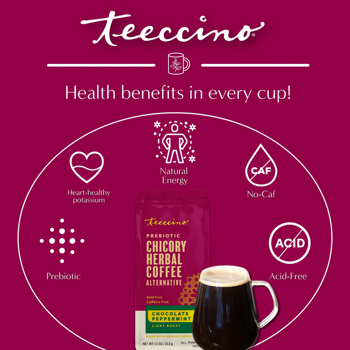 Chocolate Peppermint Chicory Herbal Coffee DestGlow
