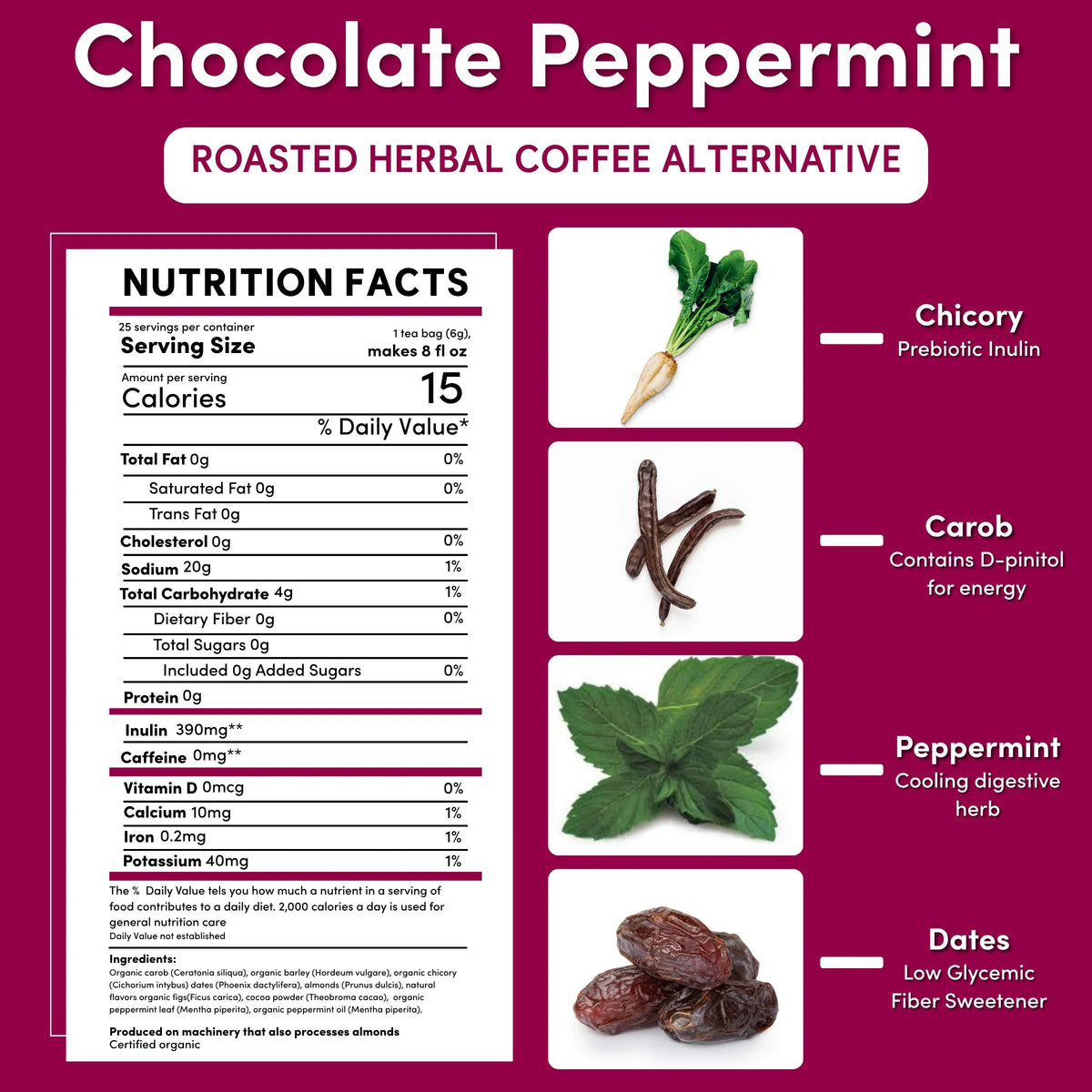 Chocolate Peppermint Chicory Herbal Coffee DestGlow
