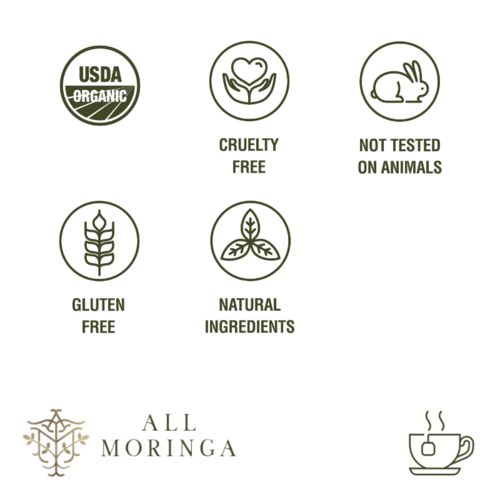 Miracle Tree's Organic Moringa Tea - Ginger Flavor, 25 Tea Bags
