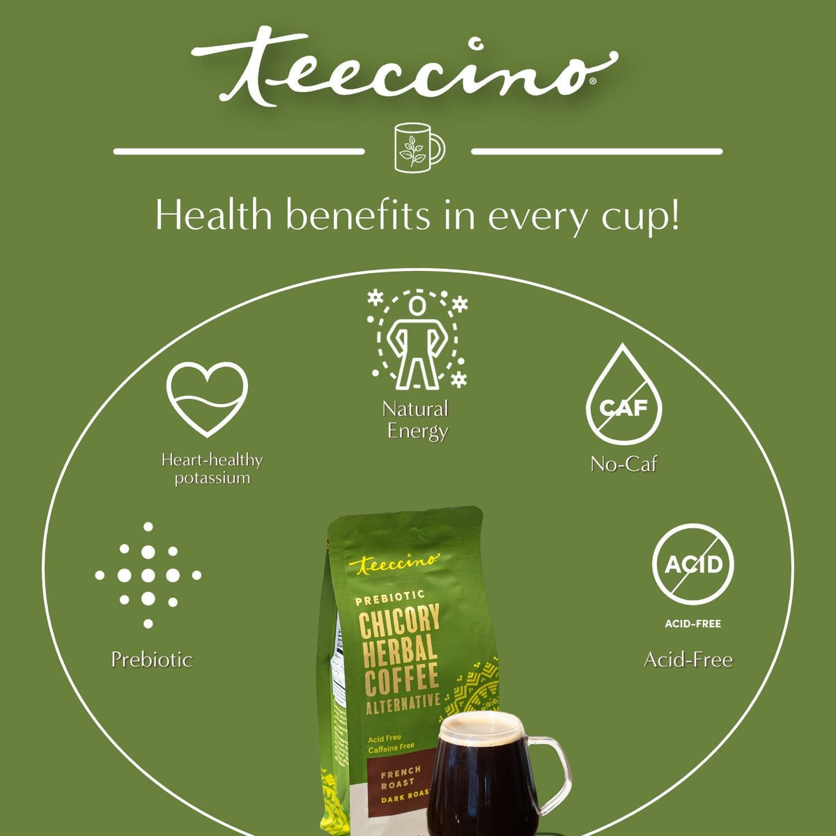 French Roast Chicory Herbal Coffee DestGlow