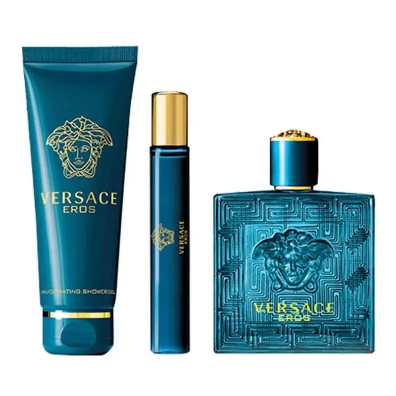 Eros By Versace For Men EDT Spray (3pc Gift Set)