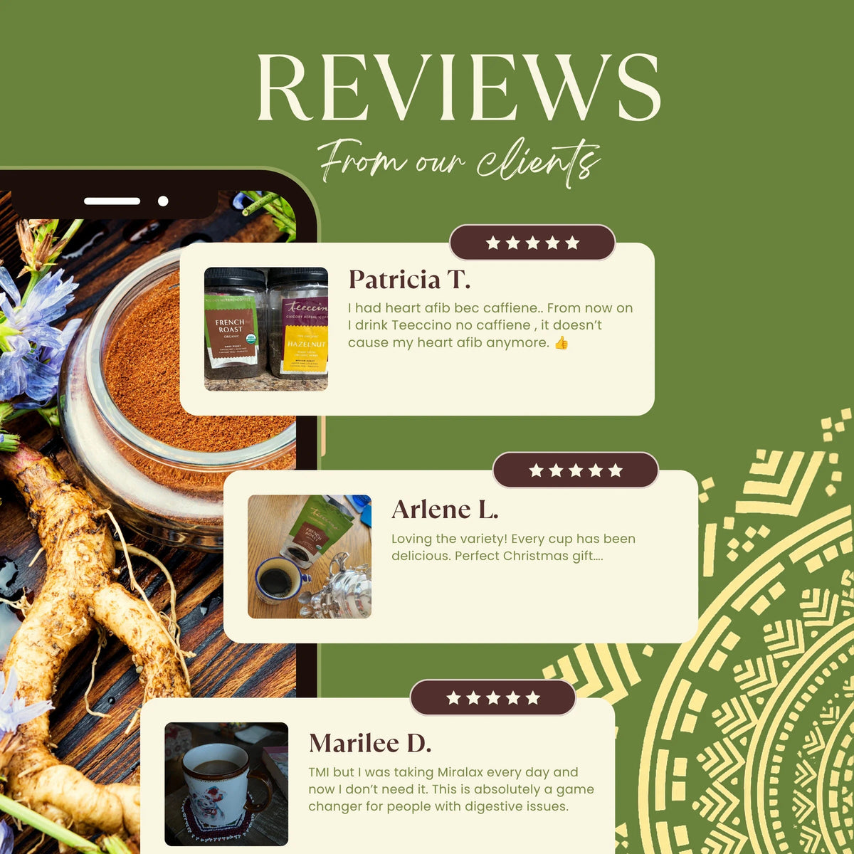 French Roast Chicory Herbal Coffee DestGlow