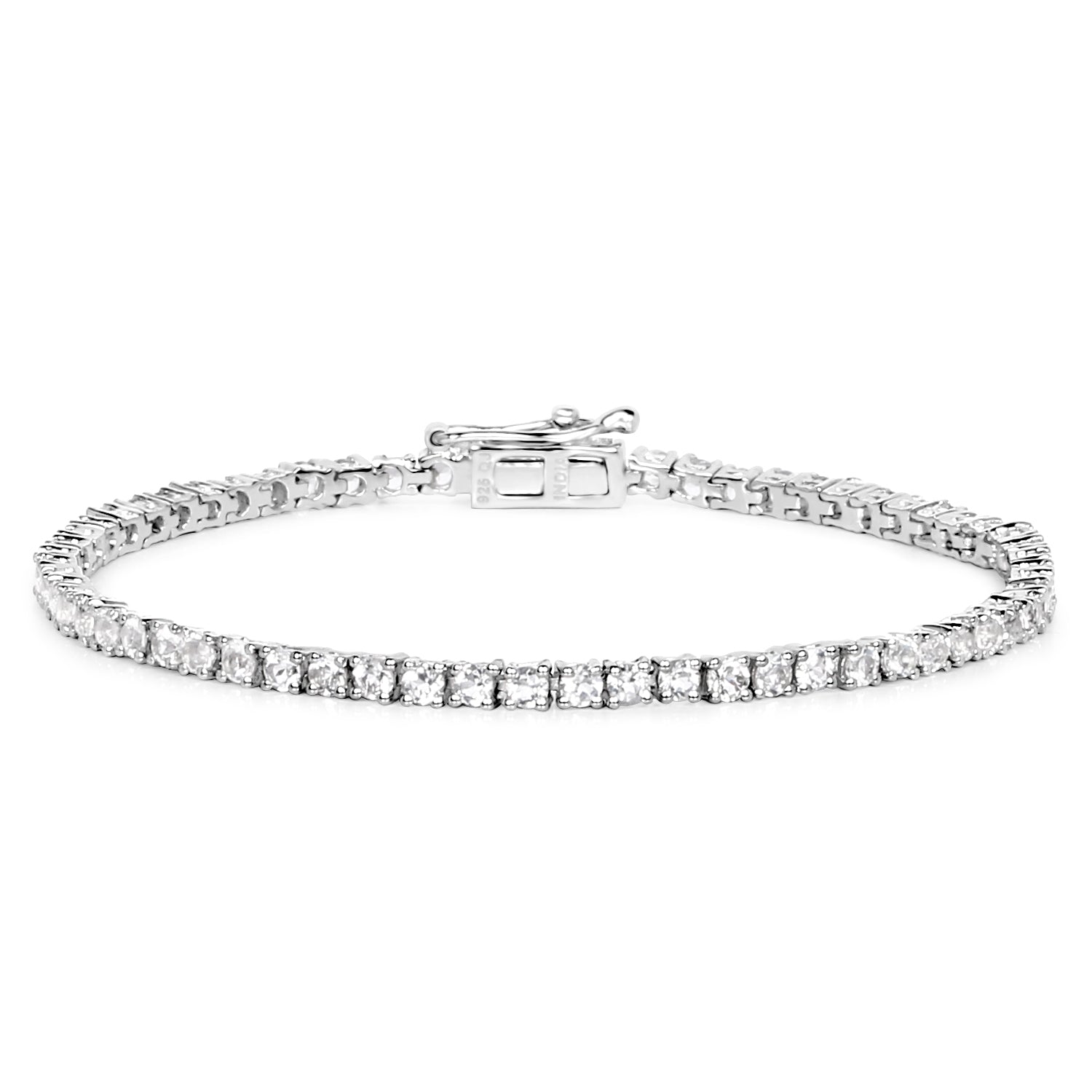 4.96 Carat Genuine White Topaz .925 Sterling Silver Bracelet DestGlow