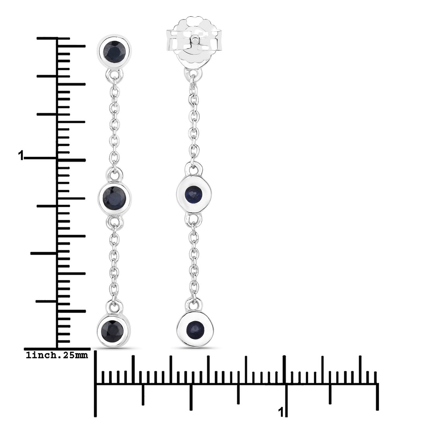 0.66 Carat Genuine Blue Sapphire .925 Sterling Silver Earrings by Bids.com