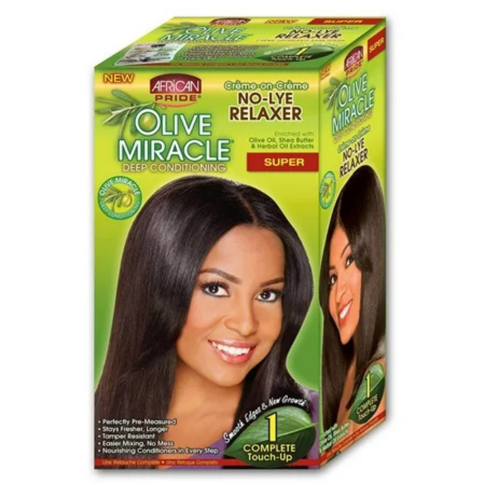 African Pride Olive Miracle Deep Conditioning No Lye Relaxer Super DestGlow