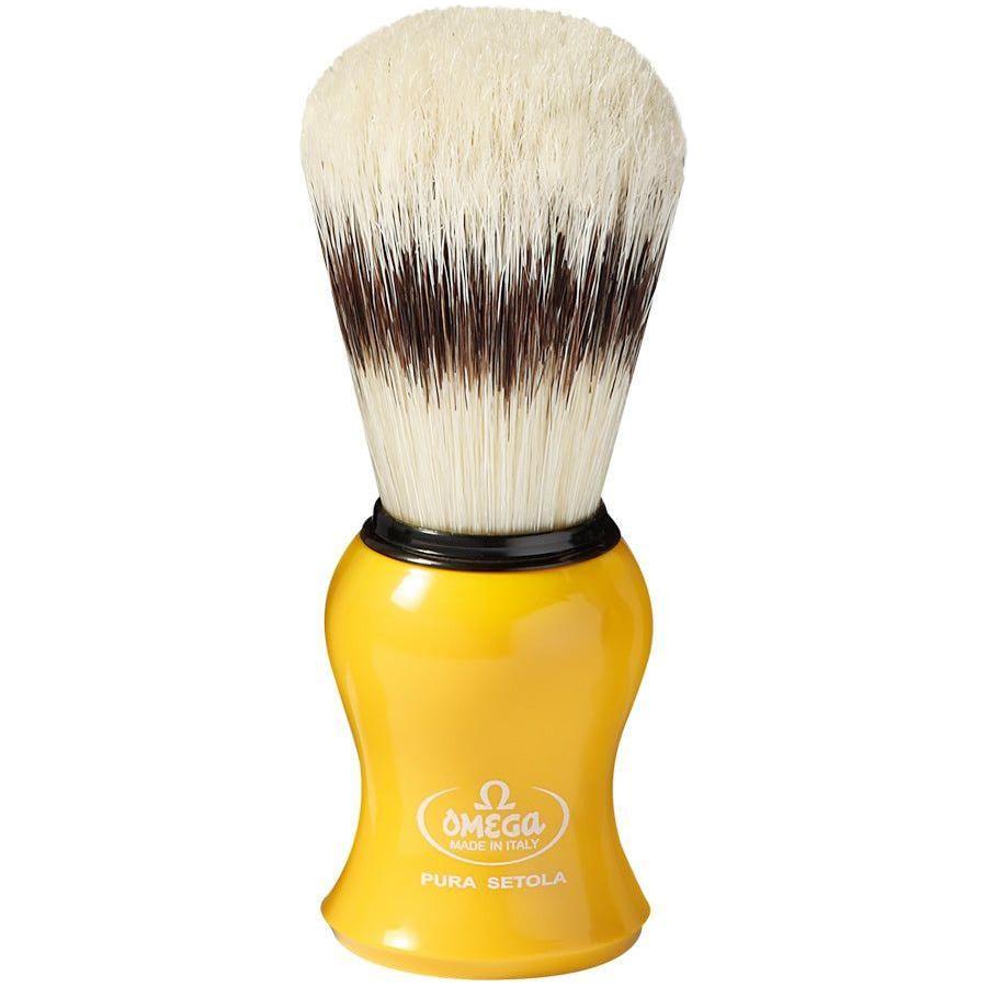 Omega Pure Bristle Shaving Brush With Stand (Assorted Colors)