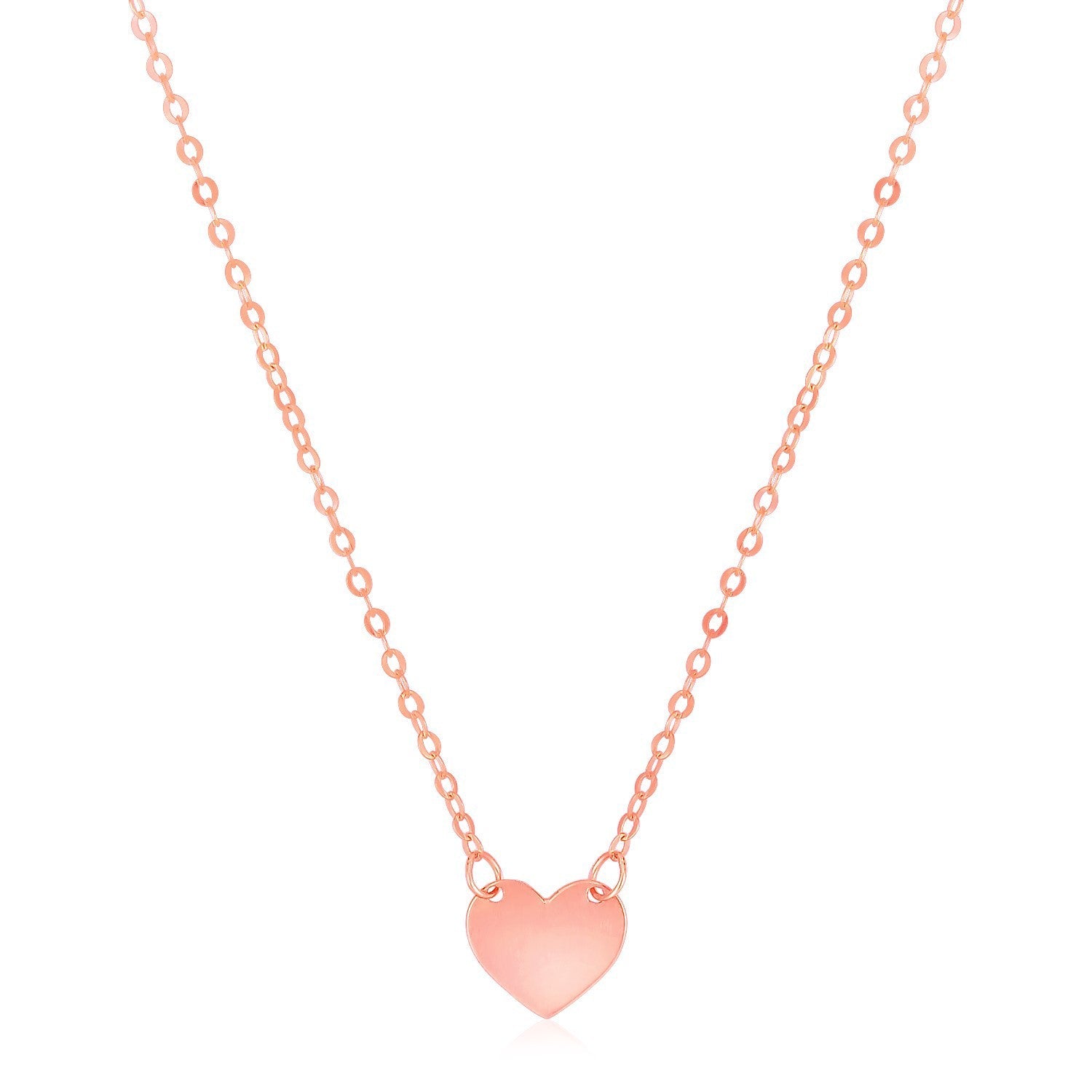 14k Rose Gold Polished Mini Heart Necklace by Bids.com