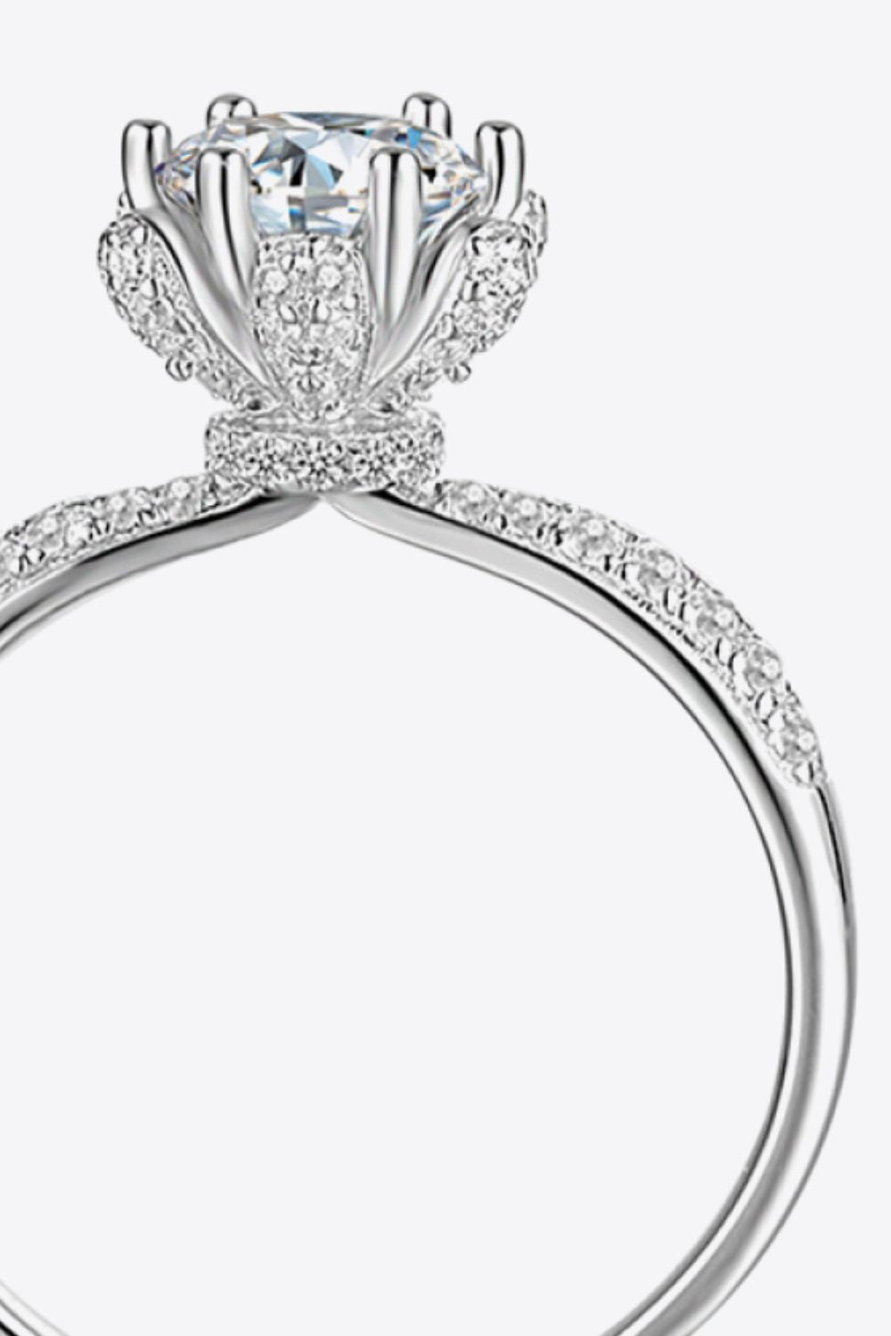 1 Carat Round Brilliant Round Cut Sparkala™ 6-Prong Ring (Platinum Over Pure Sterling Silver) - DestGlow