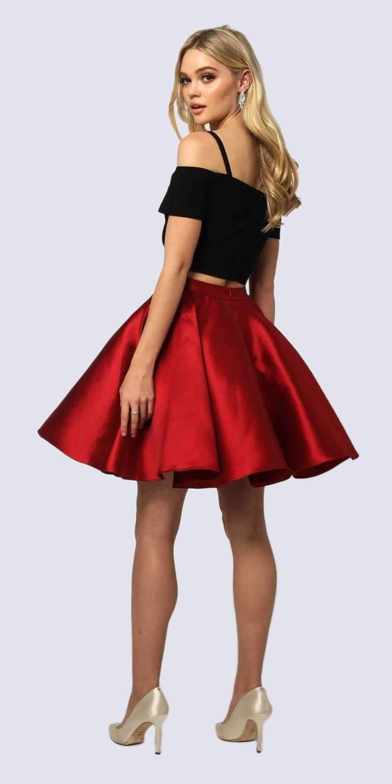 Juliet 809 Short Cold-Shoulder Two-Piece Dress by DiscountDressShop