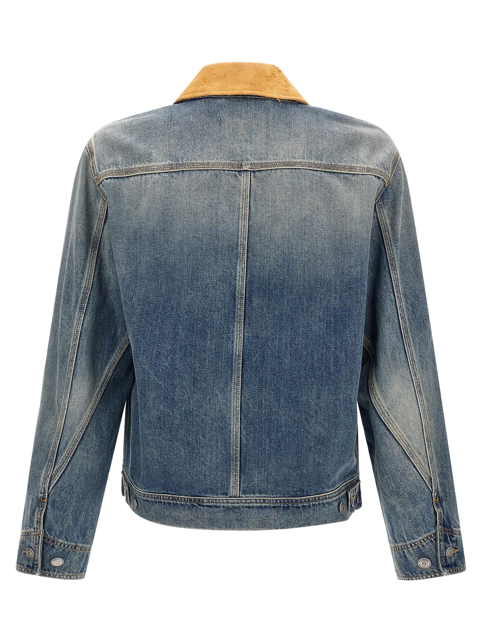 Mcqueen Men Suede Denim Jacket DestGlow