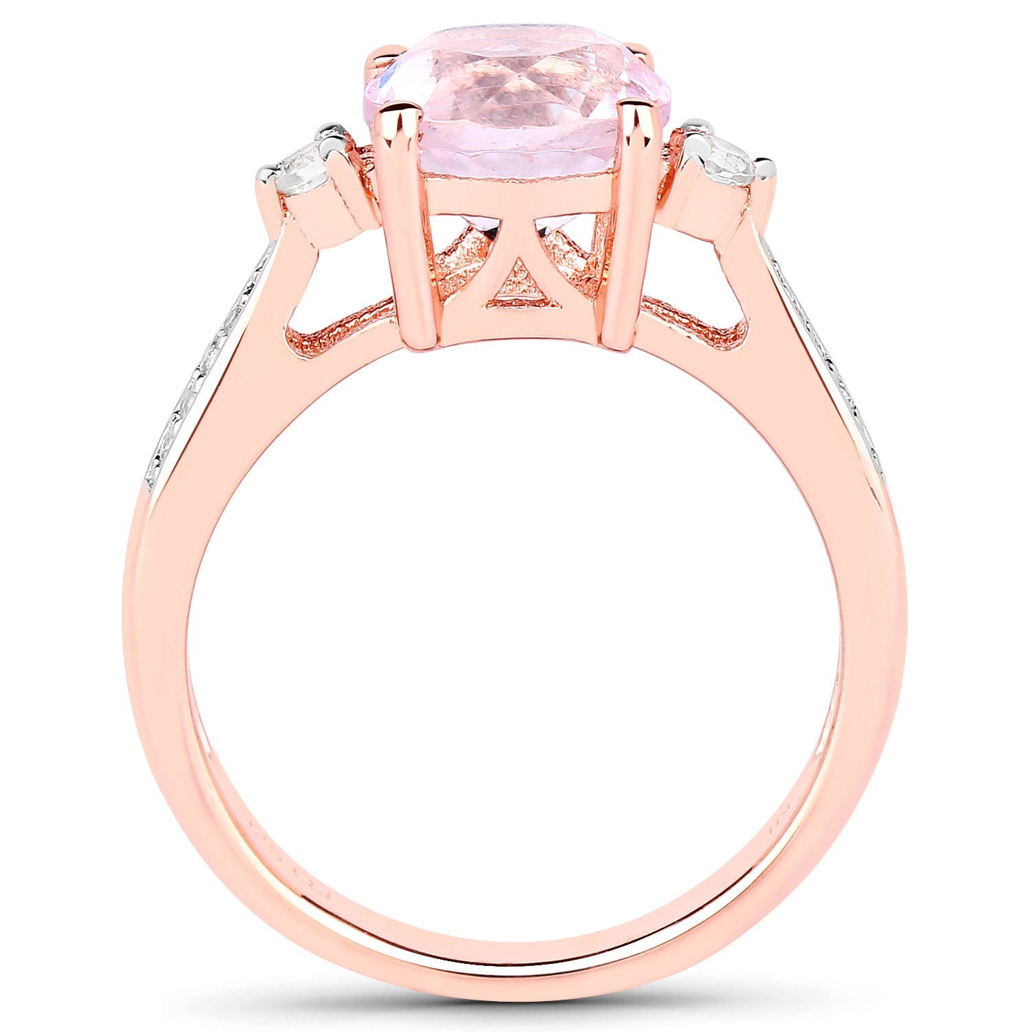 2.73 Carat Genuine Kunzite and White Topaz .925 Sterling Silver Ring by Bids.com